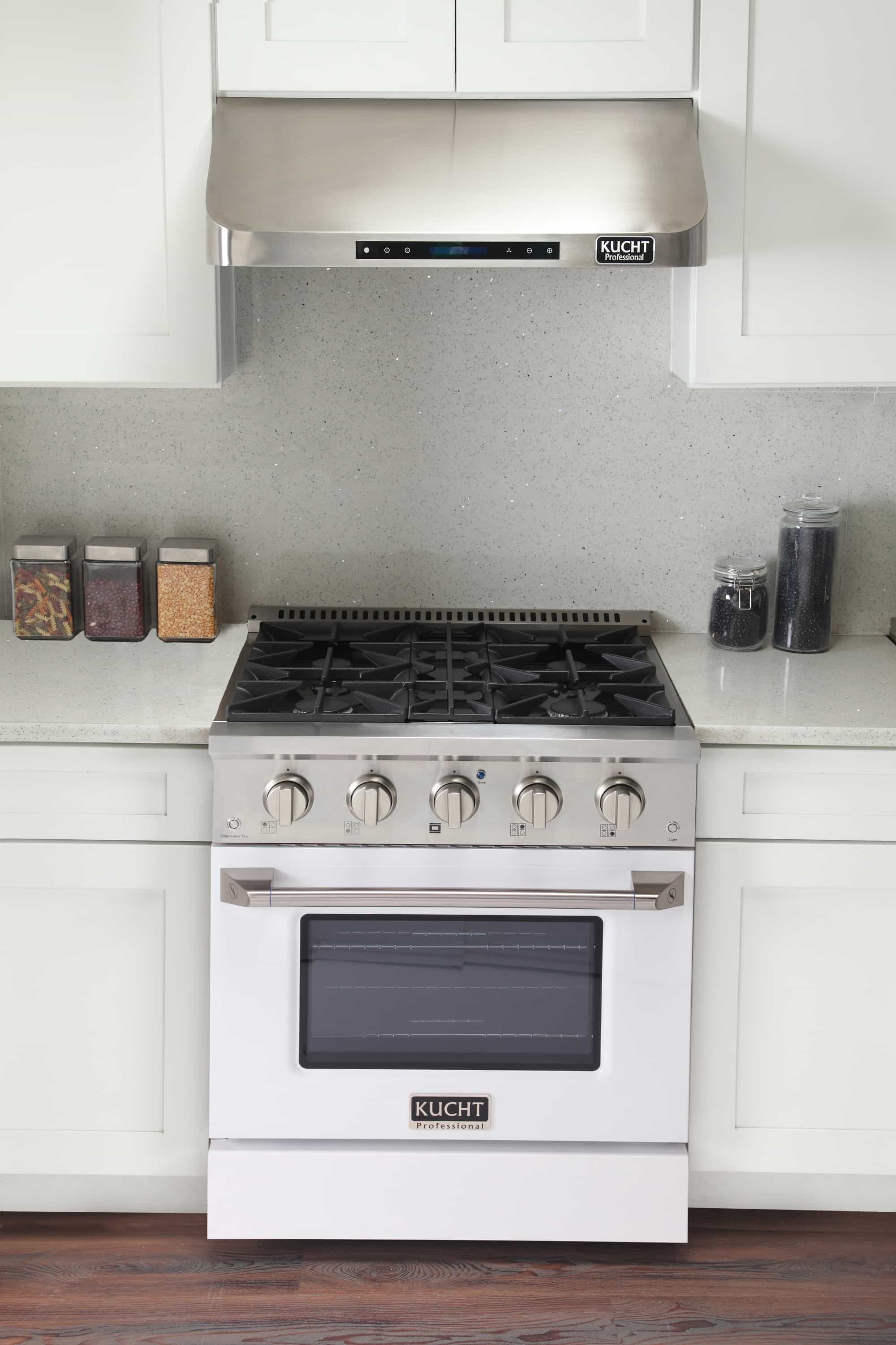 Kucht 30-Inch Pro-Style Dual Fuel Range with Propane Gas in Stainless Steel with White Oven Door (KDF302/LP-W) - Image 2