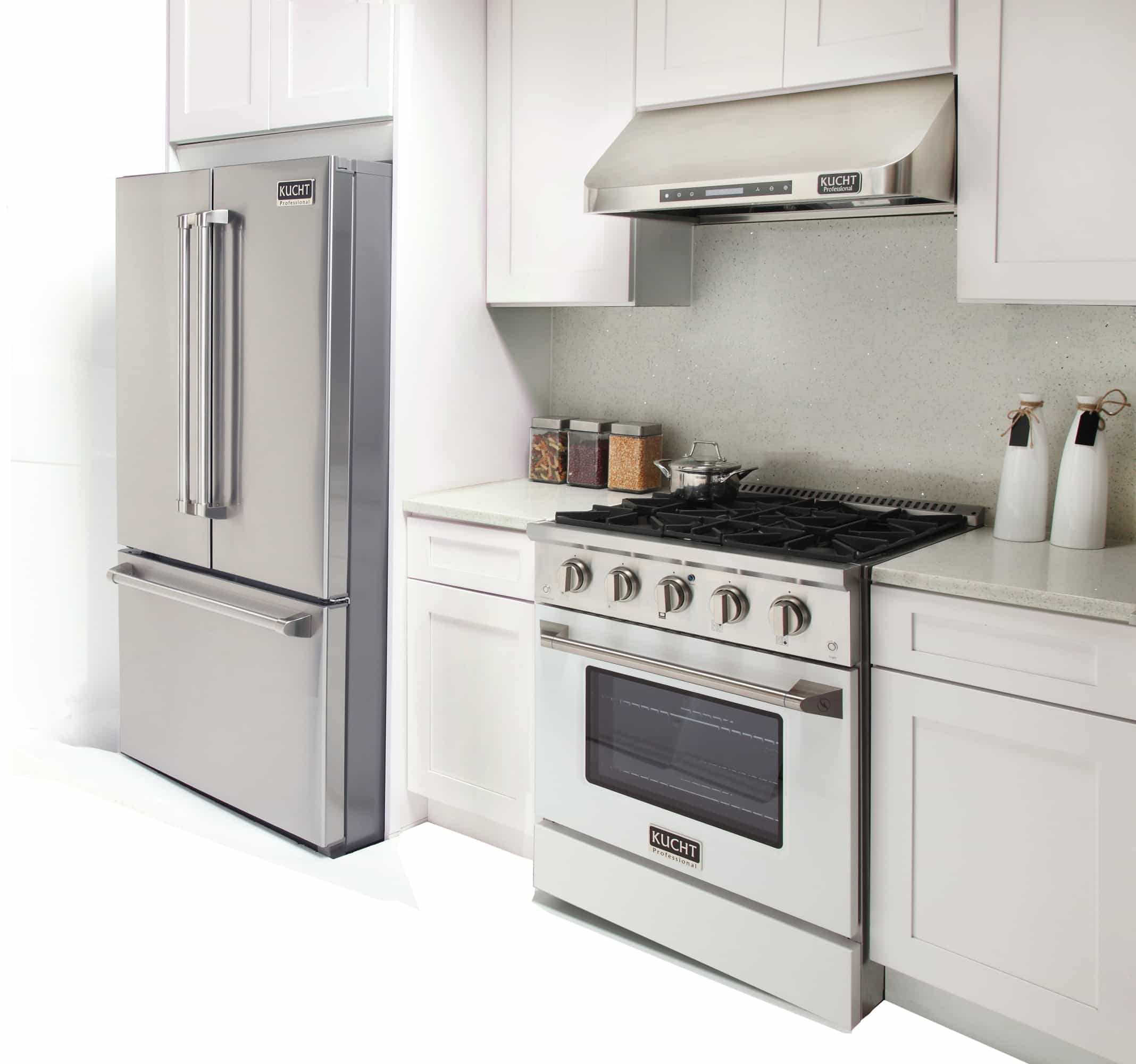 Kucht 30-Inch Pro-Style Dual Fuel Range with Propane Gas in Stainless Steel with White Oven Door (KDF302/LP-W) - Image 3