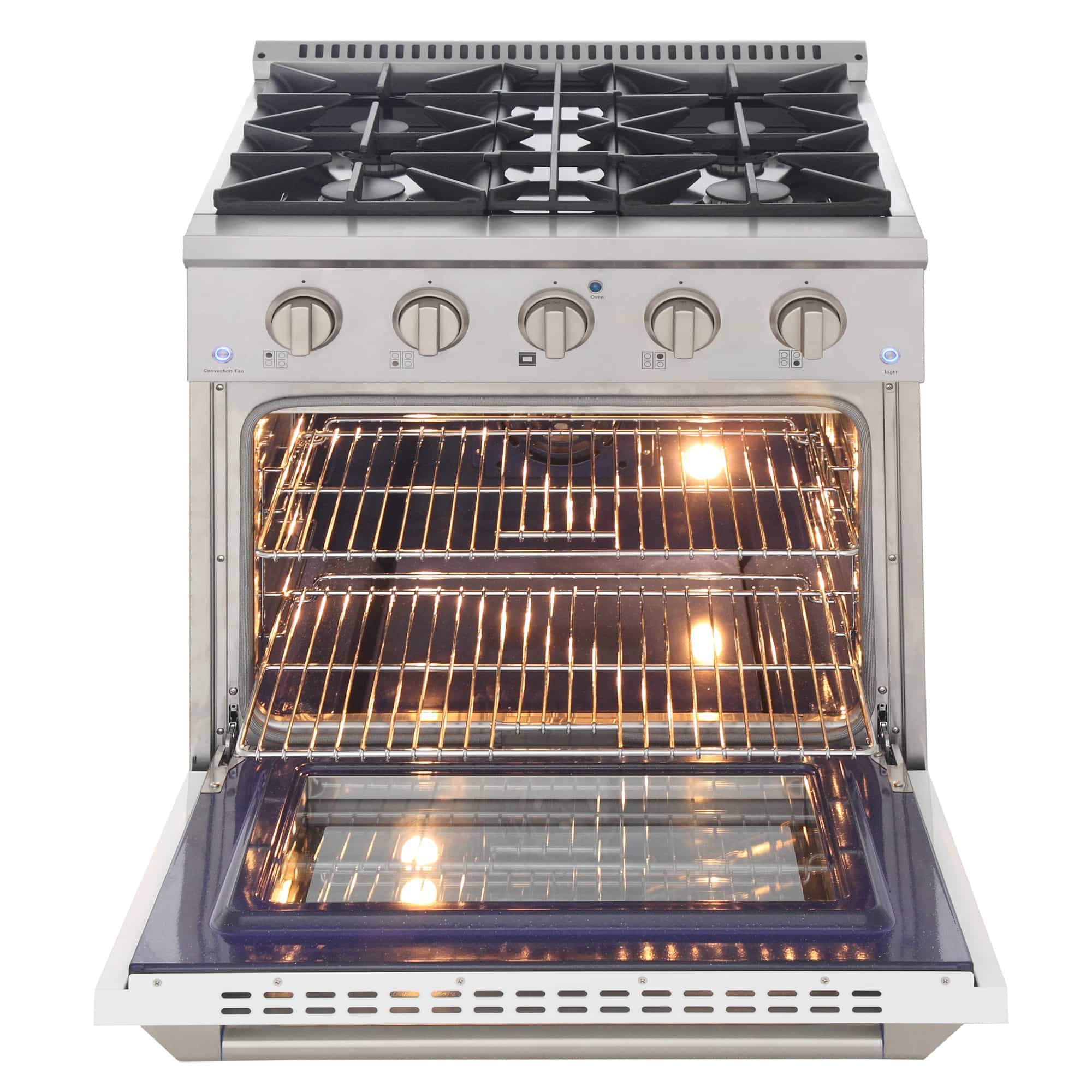 Kucht 30-Inch Pro-Style Dual Fuel Range with Propane Gas in Stainless Steel with White Oven Door (KDF302/LP-W) - Image 5