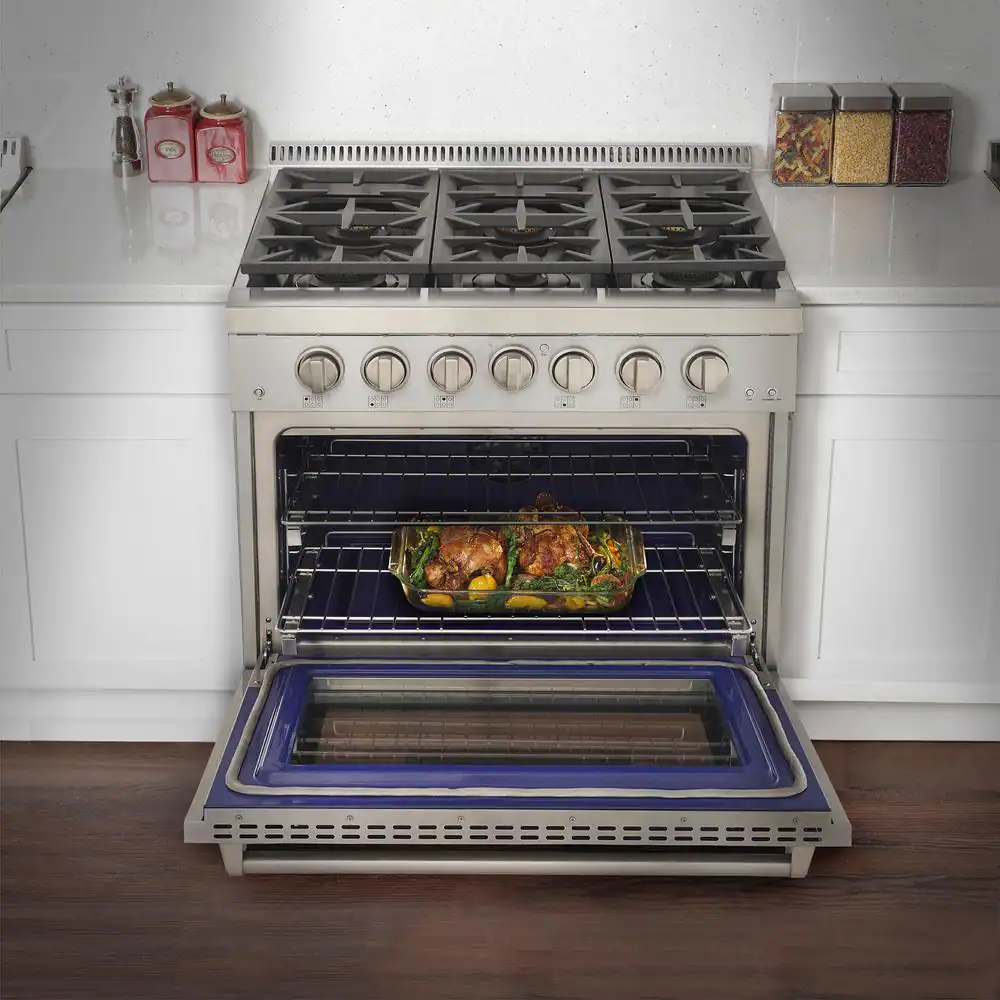 Kucht 30-Inch Propane Gas Range in Stainless Steel with Blue Knob (KFX300/LP-B) - Image 2