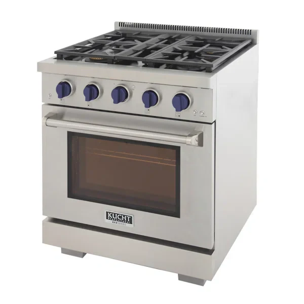 Kucht 30-Inch Propane Gas Range in Stainless Steel with Blue Knob (KFX300/LP-B) - Image 3