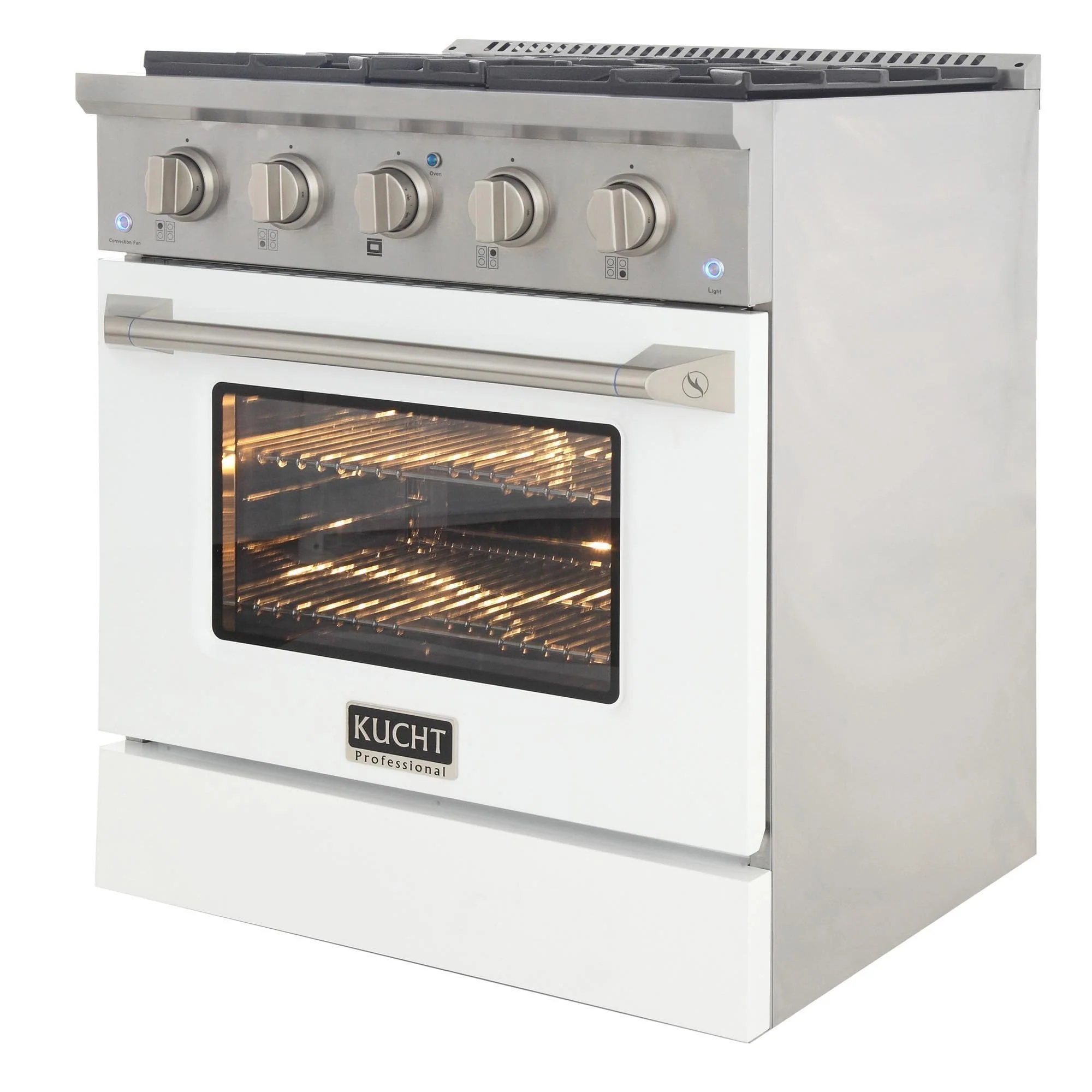 Kucht 30-Inch Propane Gas Range with Sealed Burners & 4.2 Cu. Ft. Convection Oven in White (KNG301/LP-W) - Image 8