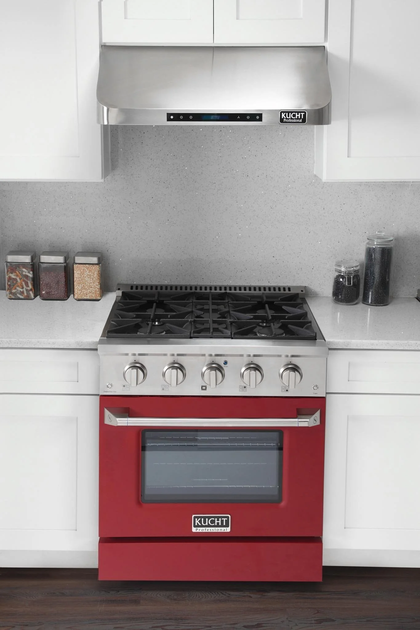 Kucht 30-Inch Propane Gas Range wkith Sealed Burners & 4.2 Cu. Ft. Convection Oven in Red (KNG301/LP-R) - Image 2