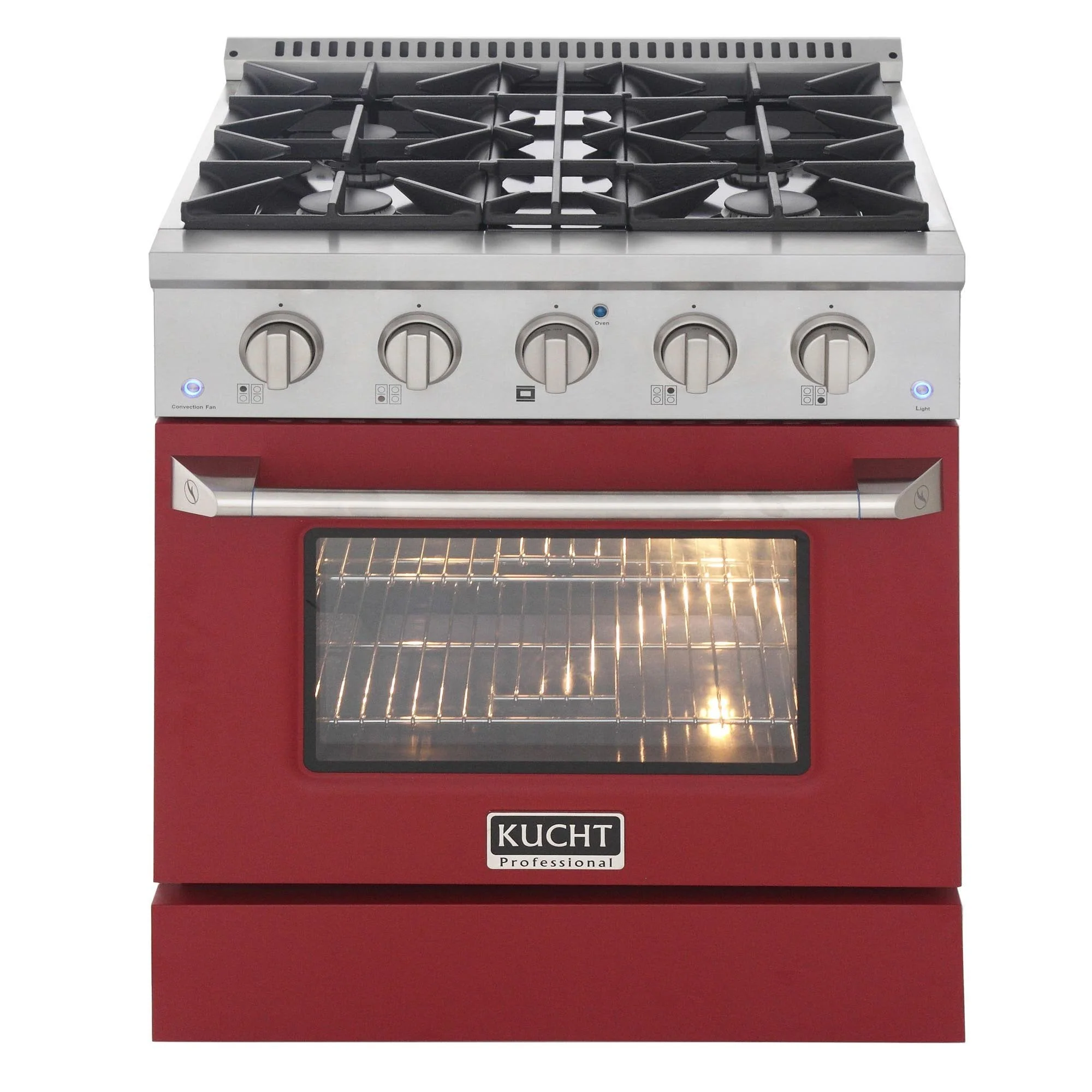 Kucht 30-Inch Propane Gas Range wkith Sealed Burners & 4.2 Cu. Ft. Convection Oven in Red (KNG301/LP-R) - Image 4