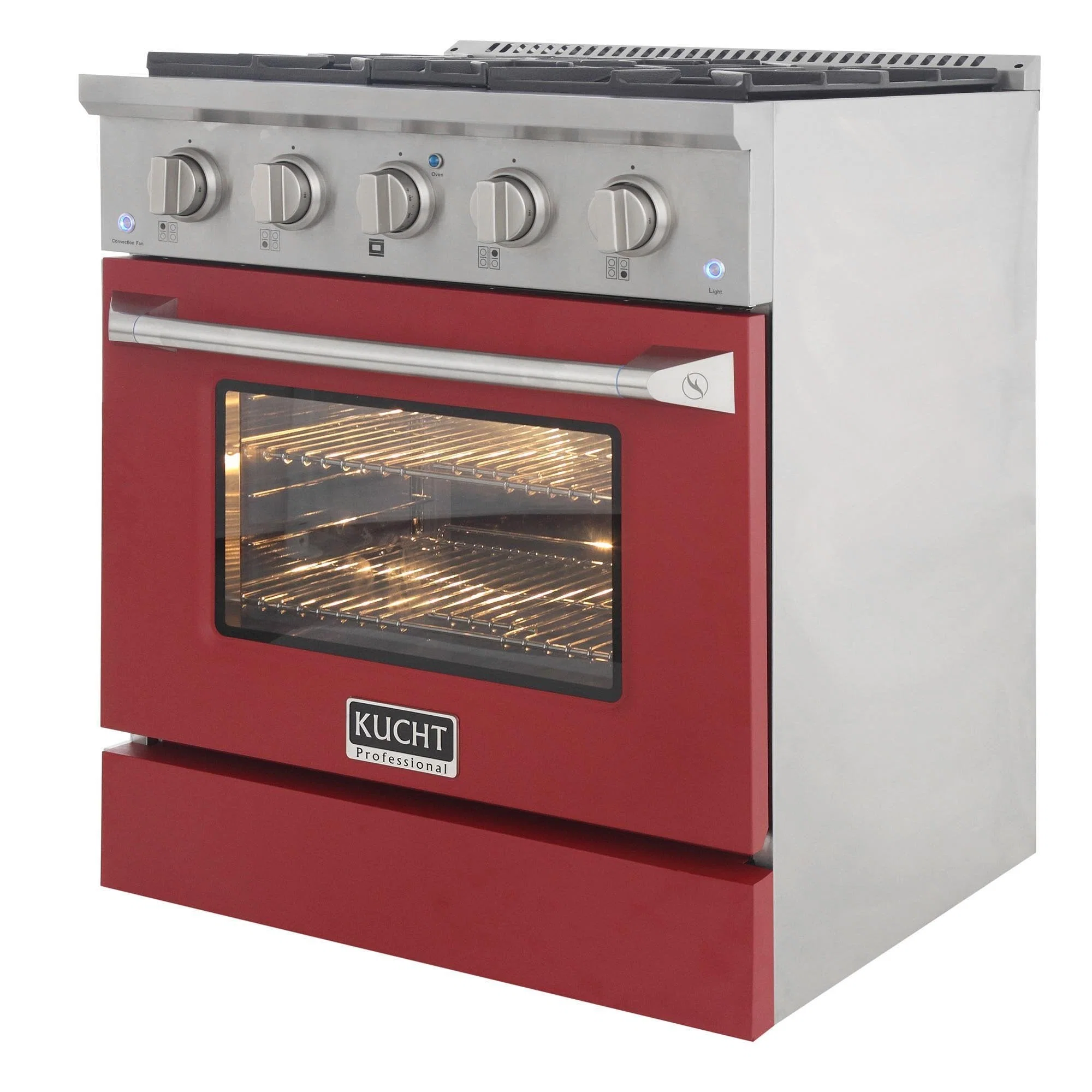 Kucht 30-Inch Propane Gas Range wkith Sealed Burners & 4.2 Cu. Ft. Convection Oven in Red (KNG301/LP-R) - Image 7
