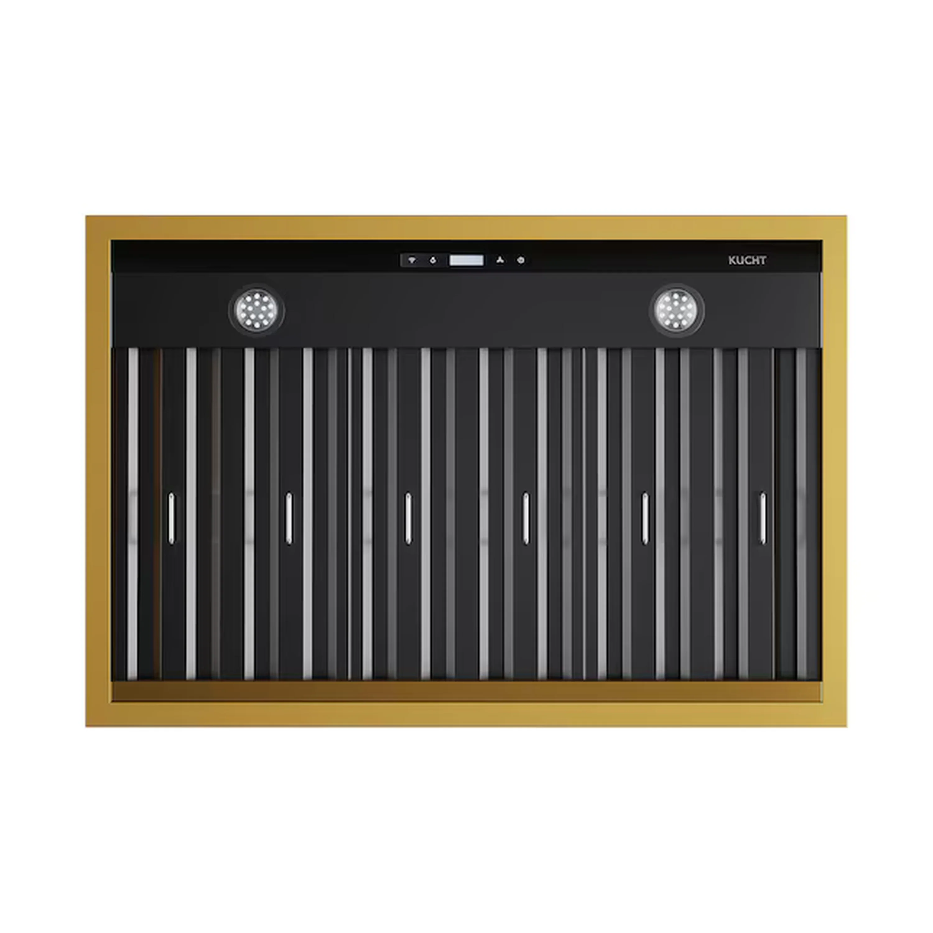 Kucht 36-Inch 600 CFM Wall Mount Range Hood in Dark Titanium Stainless Steel with Gold Accents (KRH36TG) - Image 4