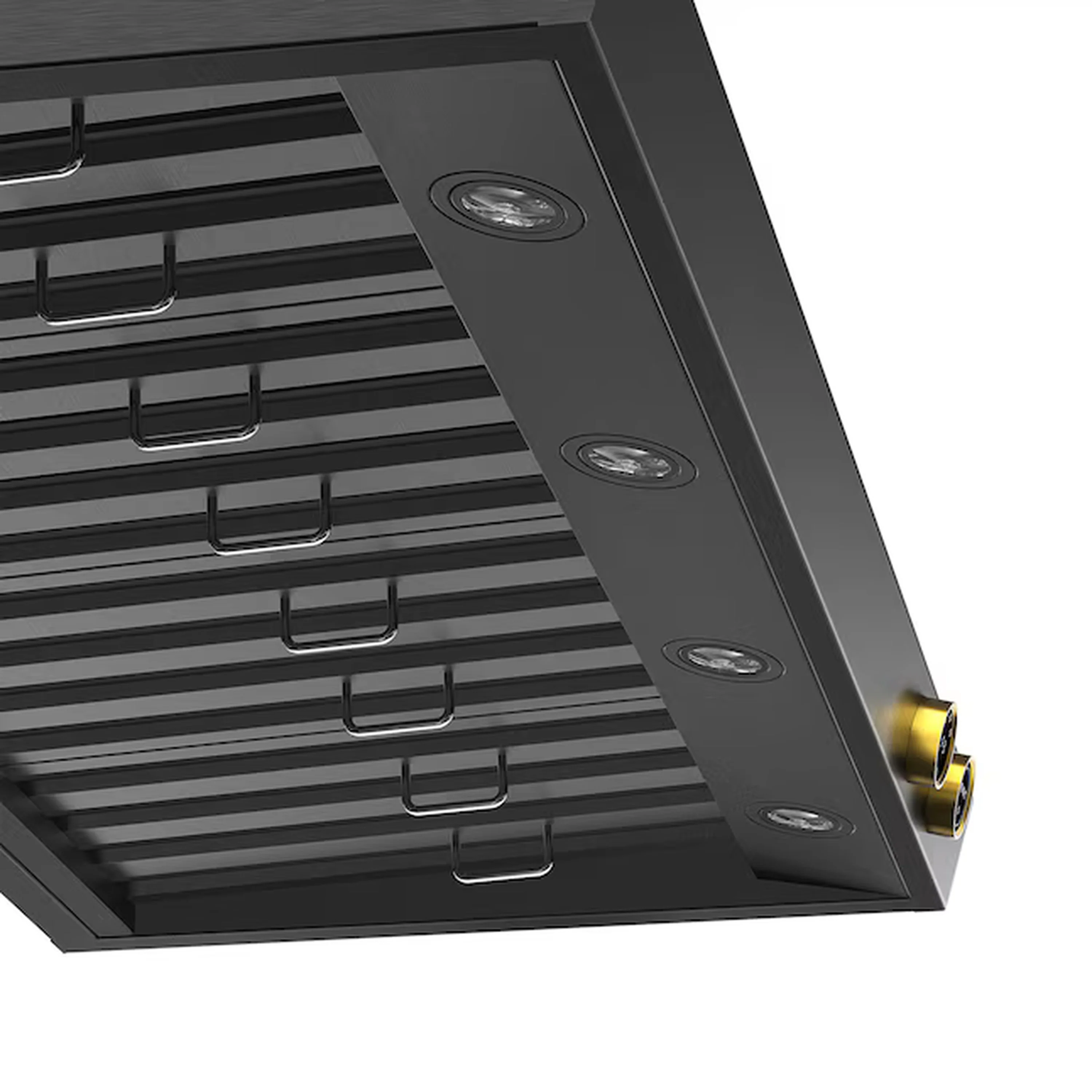 Kucht 48-Inch 1200 CFM Ducted Under Cabinet Range Hood in Dark Titanium Stainless Steel with Gold Accents (KRHG480-GL) - Image 4