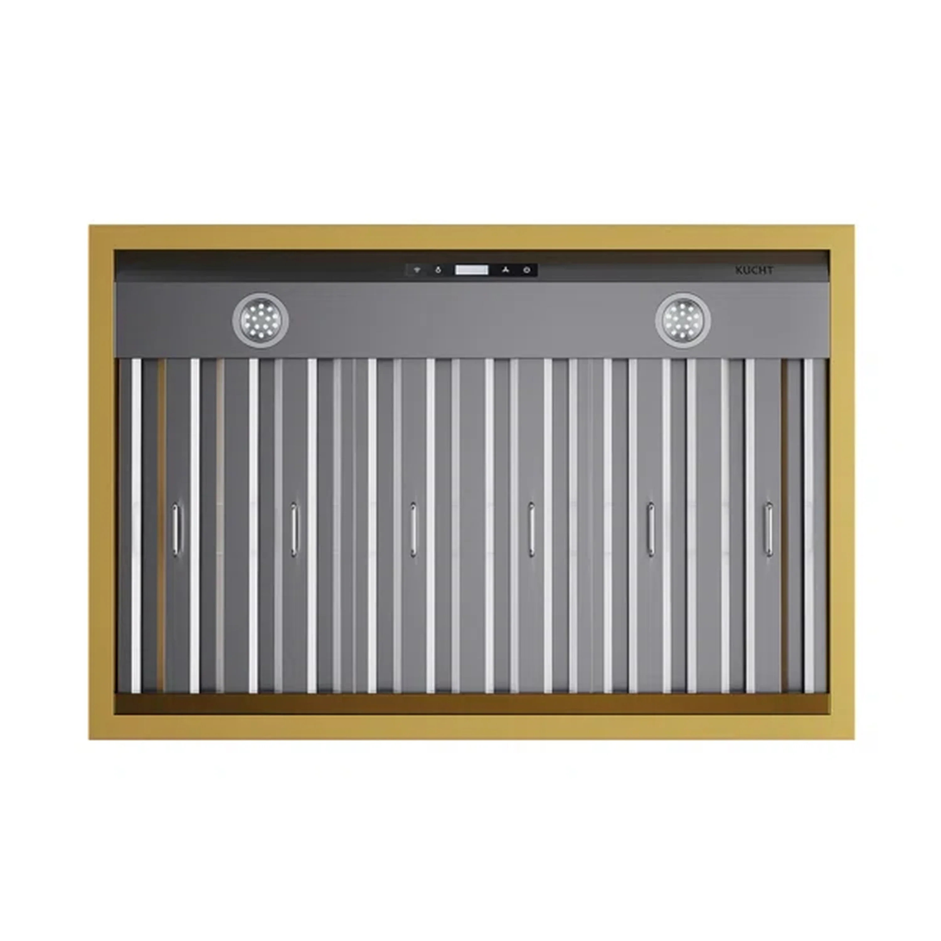 Kucht 36-Inch 600 CFM Wall Mount Range Hood in Stainless Steel with Gold Accents (KRH36SG) - Image 4