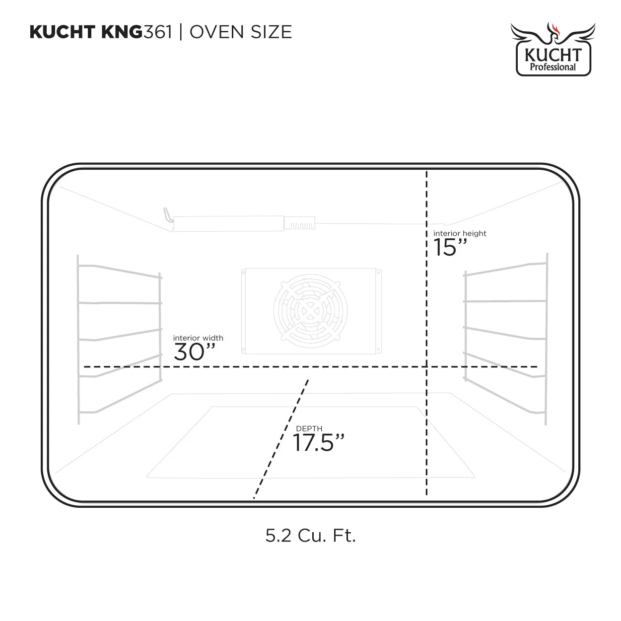 Kucht 36-Inch Pro-Style Dual Fuel Range in Propane Gas with  5.2 cu. ft. Electric Oven & 6 Gas Burners in Cement Gray (KDF362/LP-GR) - Image 9