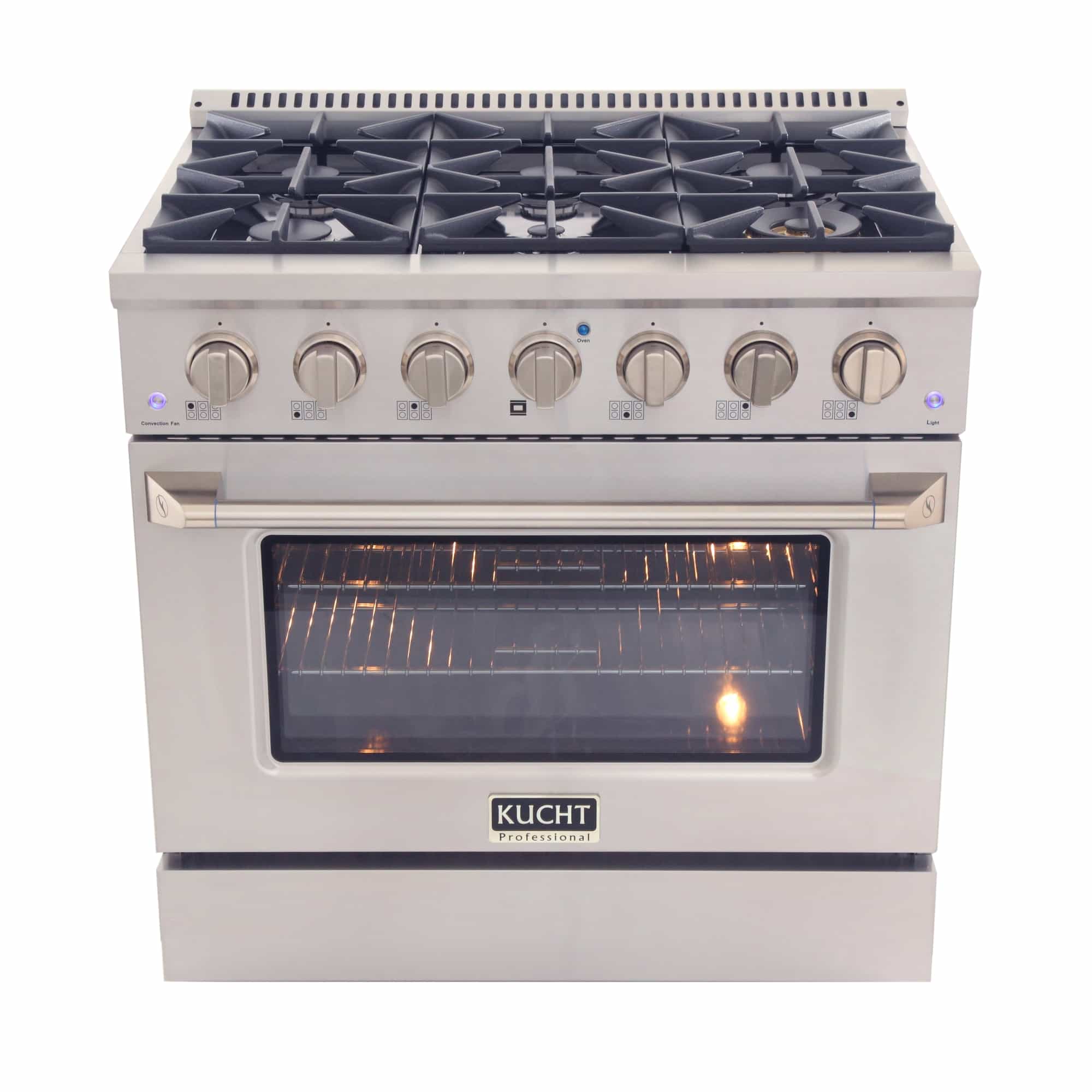Kucht 36-Inch Pro-Style Dual Fuel Range with Propane Gas in Stainless Steel (KDF362/LP-S) - Image 3