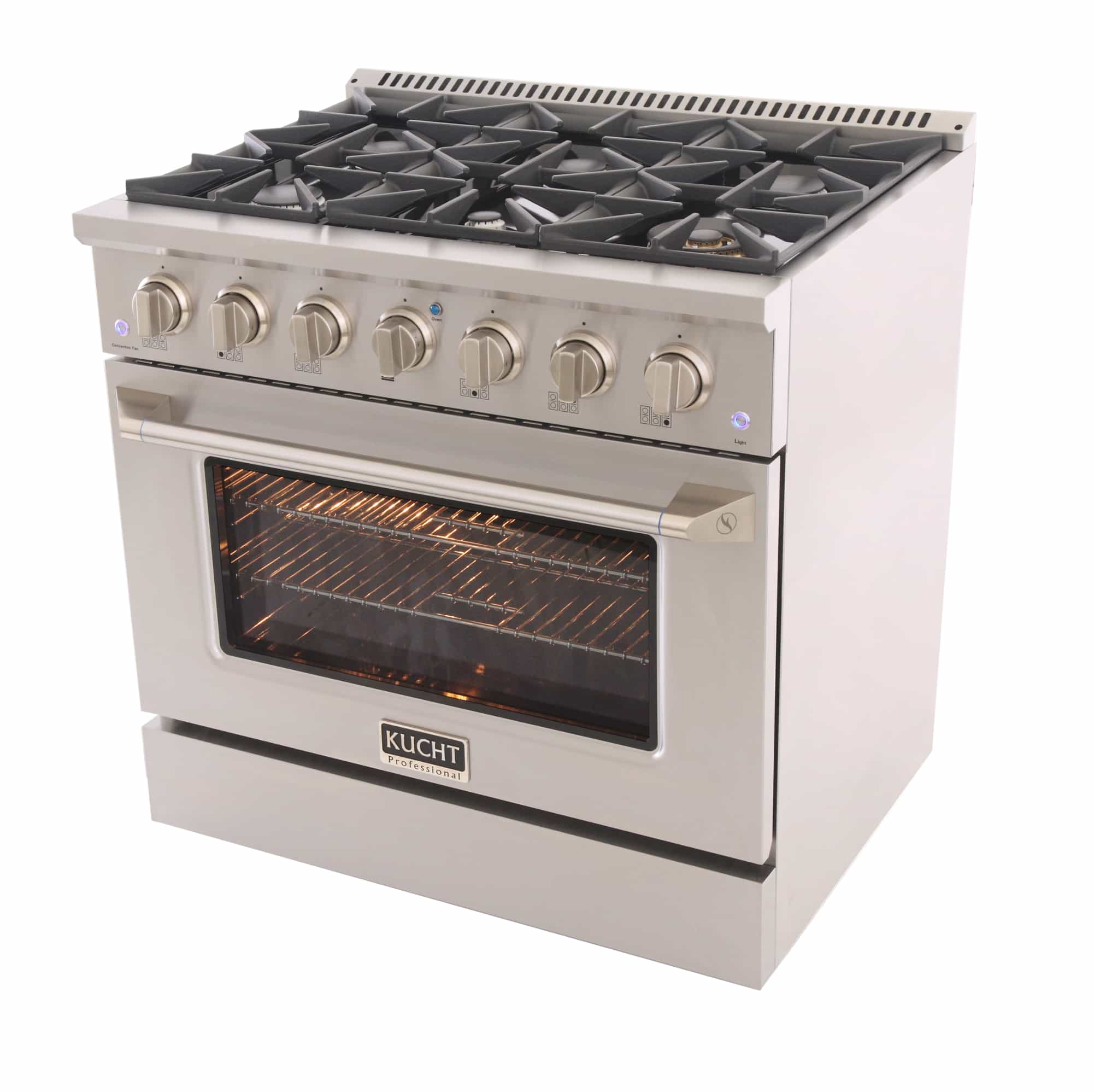 Kucht 36-Inch Pro-Style Dual Fuel Range with Propane Gas in Stainless Steel (KDF362/LP-S) - Image 7