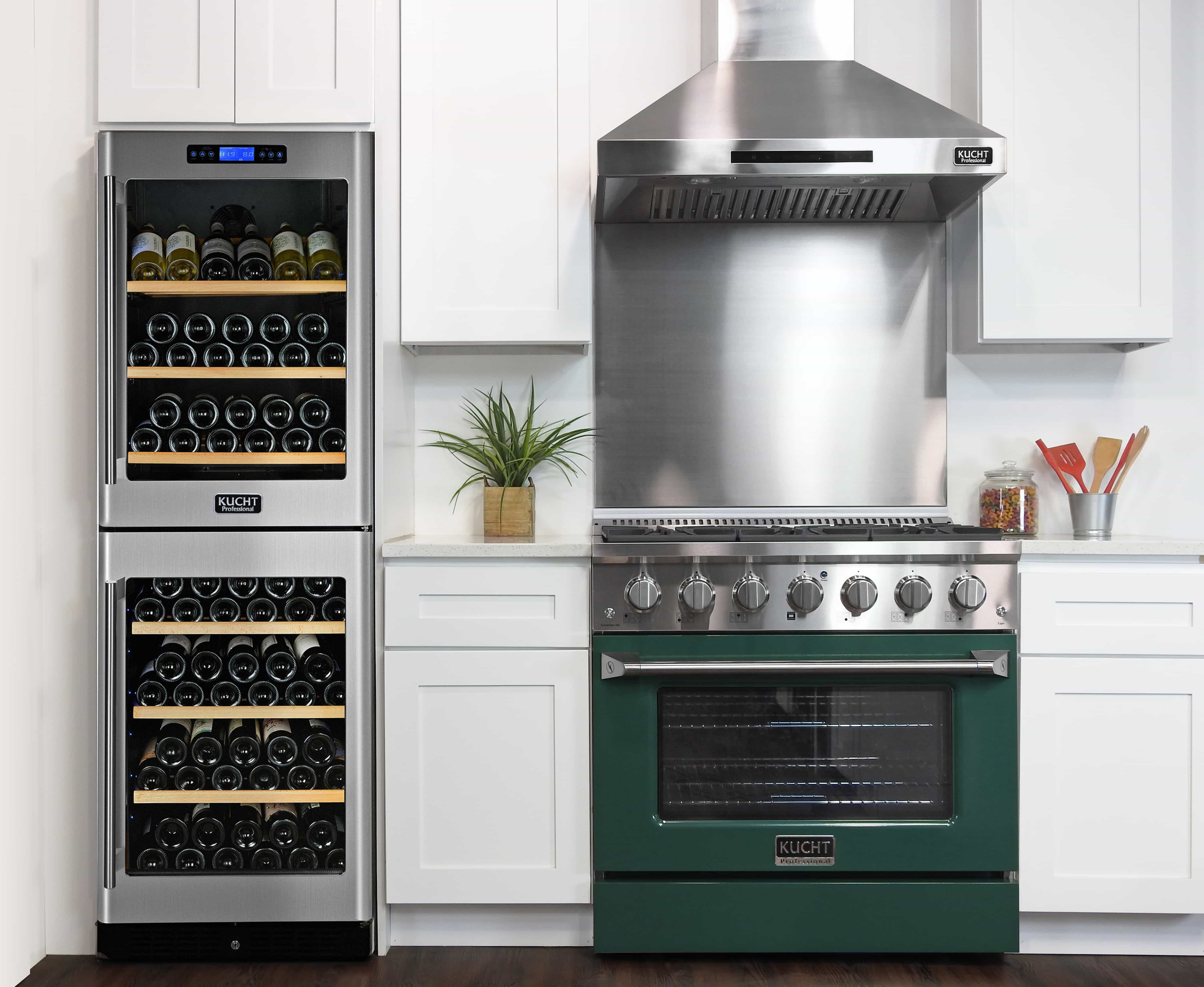 Kucht 36-Inch Pro-Style Dual Fuel Range with Propane Gas in Stainless Steel with Green Oven Door (KDF362/LP-G) - Image 2