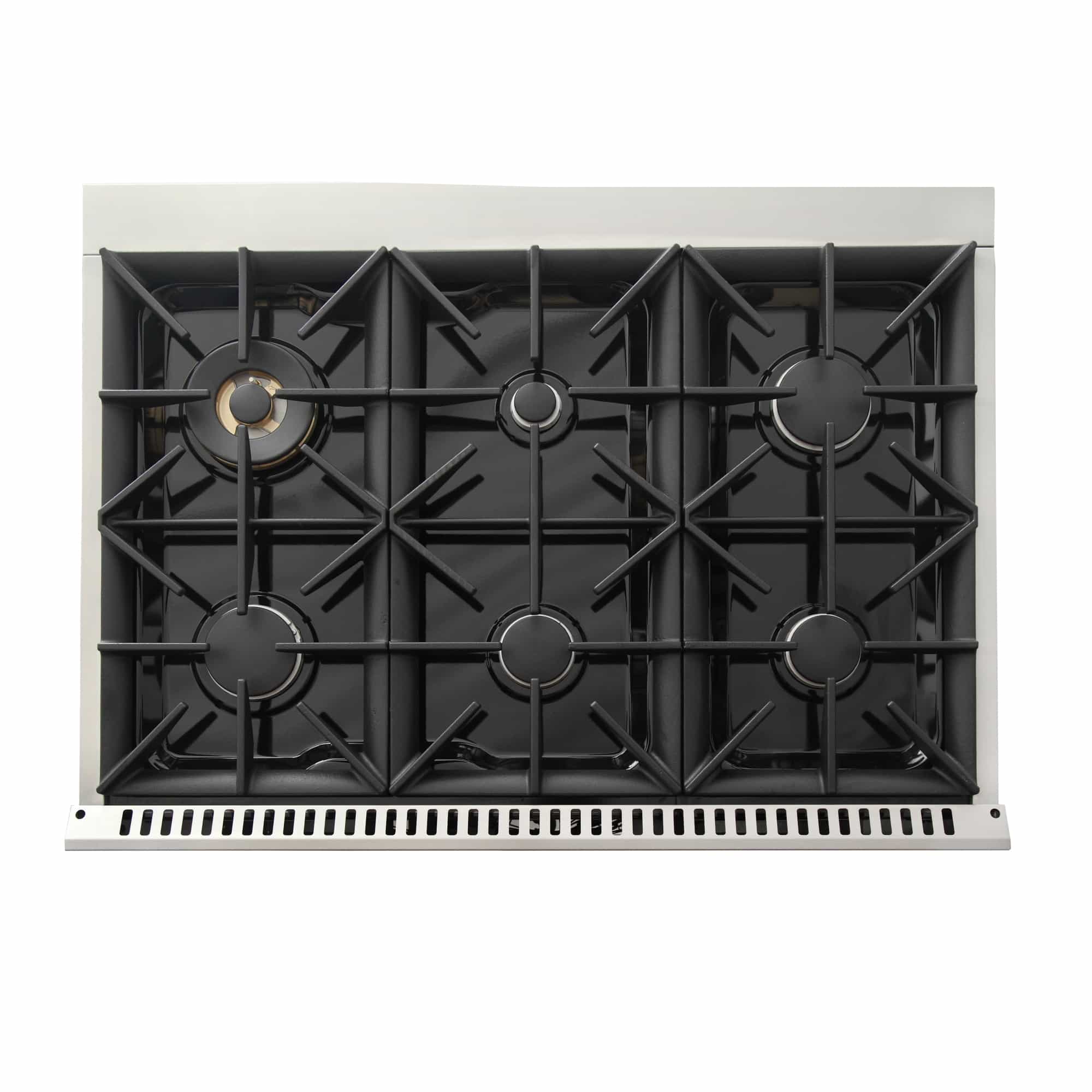 Kucht 36-Inch Pro-Style Dual Fuel Range with Propane Gas in Stainless Steel with Green Oven Door (KDF362/LP-G) - Image 9