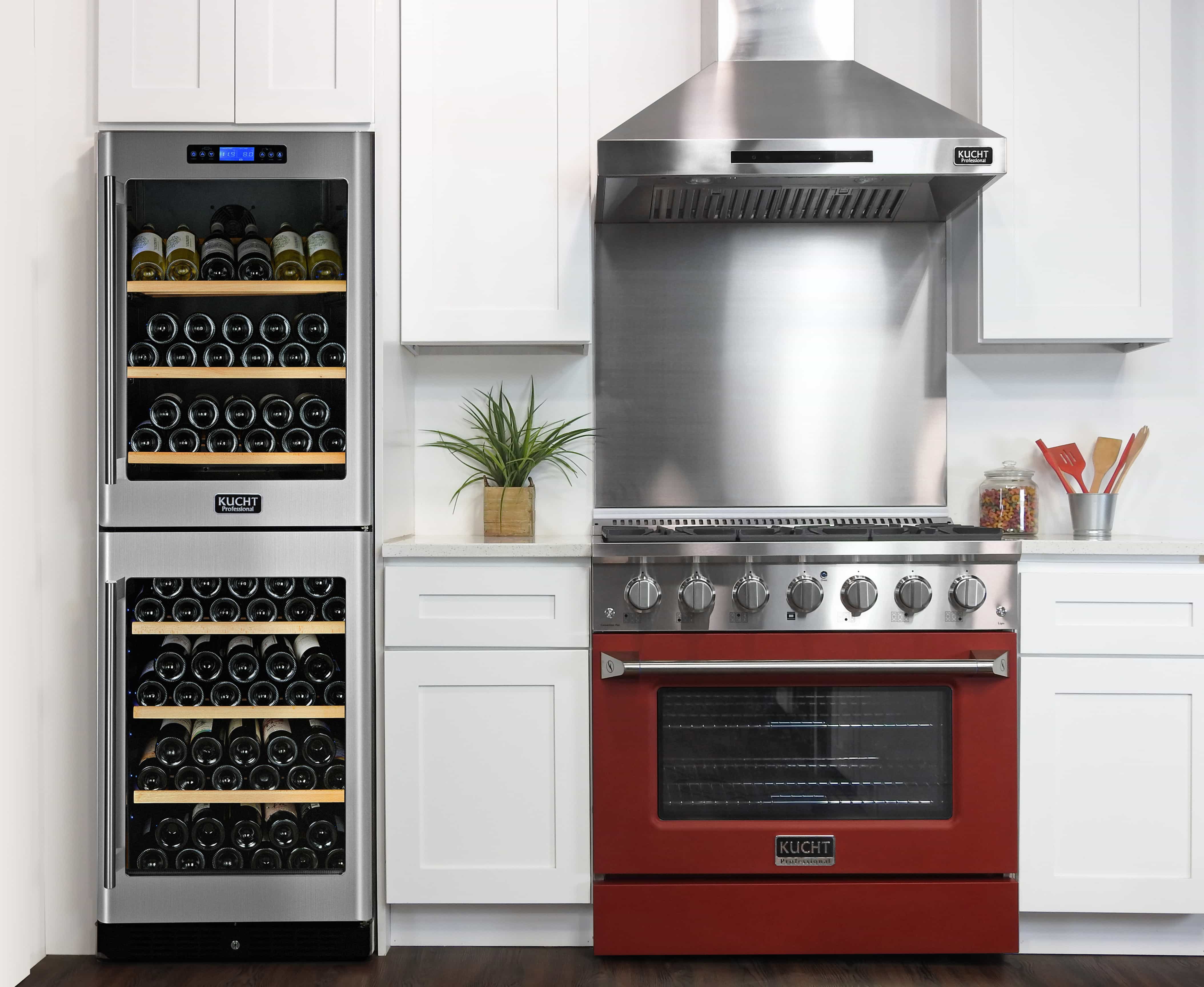 Kucht 36-Inch Pro-Style Dual Fuel Range with Propane Gas in Stainless Steel with Red Oven Door (KDF362/LP-R) - Image 2