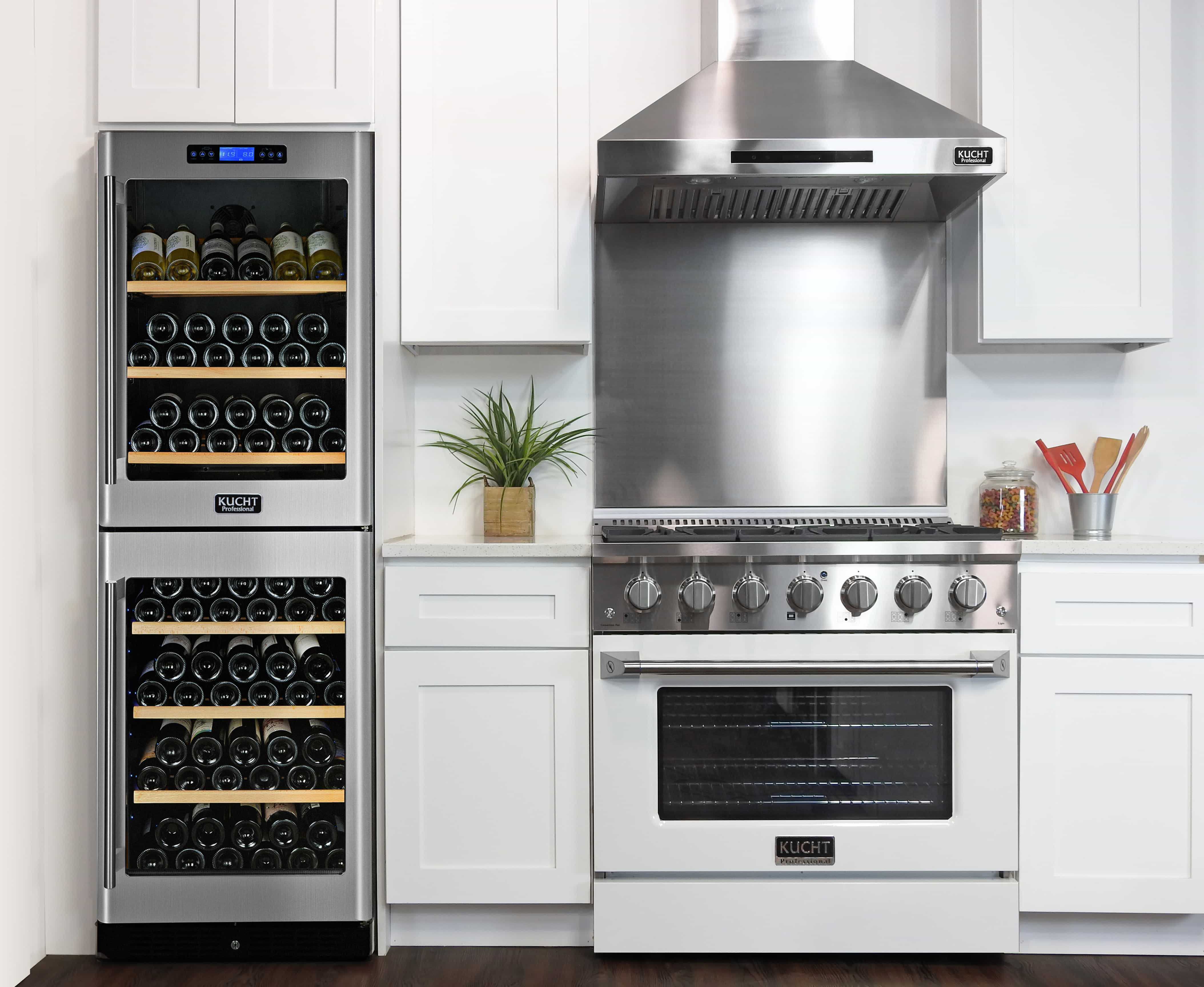 Kucht 36-Inch Pro-Style Dual Fuel Range with Propane Gas in Stainless Steel with White Oven Door (KDF362/LP-W) - Image 2