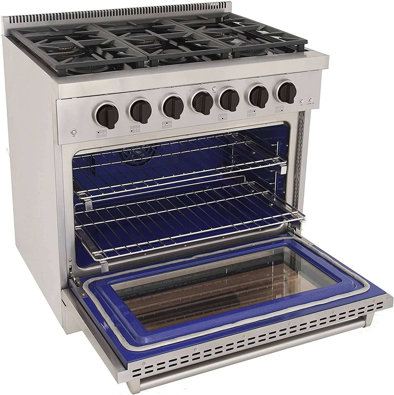 Kucht 36-Inch Propane Gas Range in Stainless Steel with Black Knob (KFX360/LP-K) - Image 3