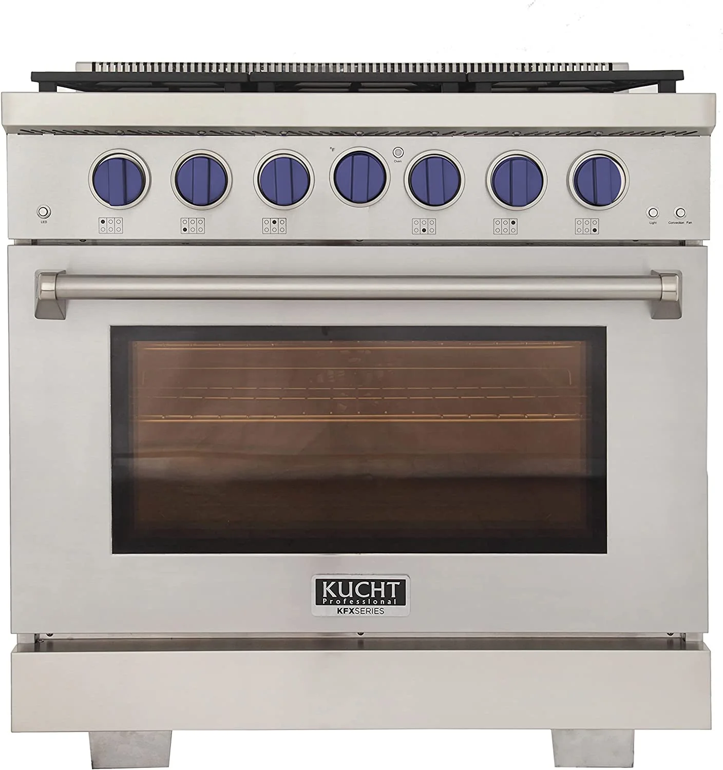 Kucht 36-Inch Propane Gas Range in Stainless Steel with Blue Knob (KFX360/LP-B) - Image 2