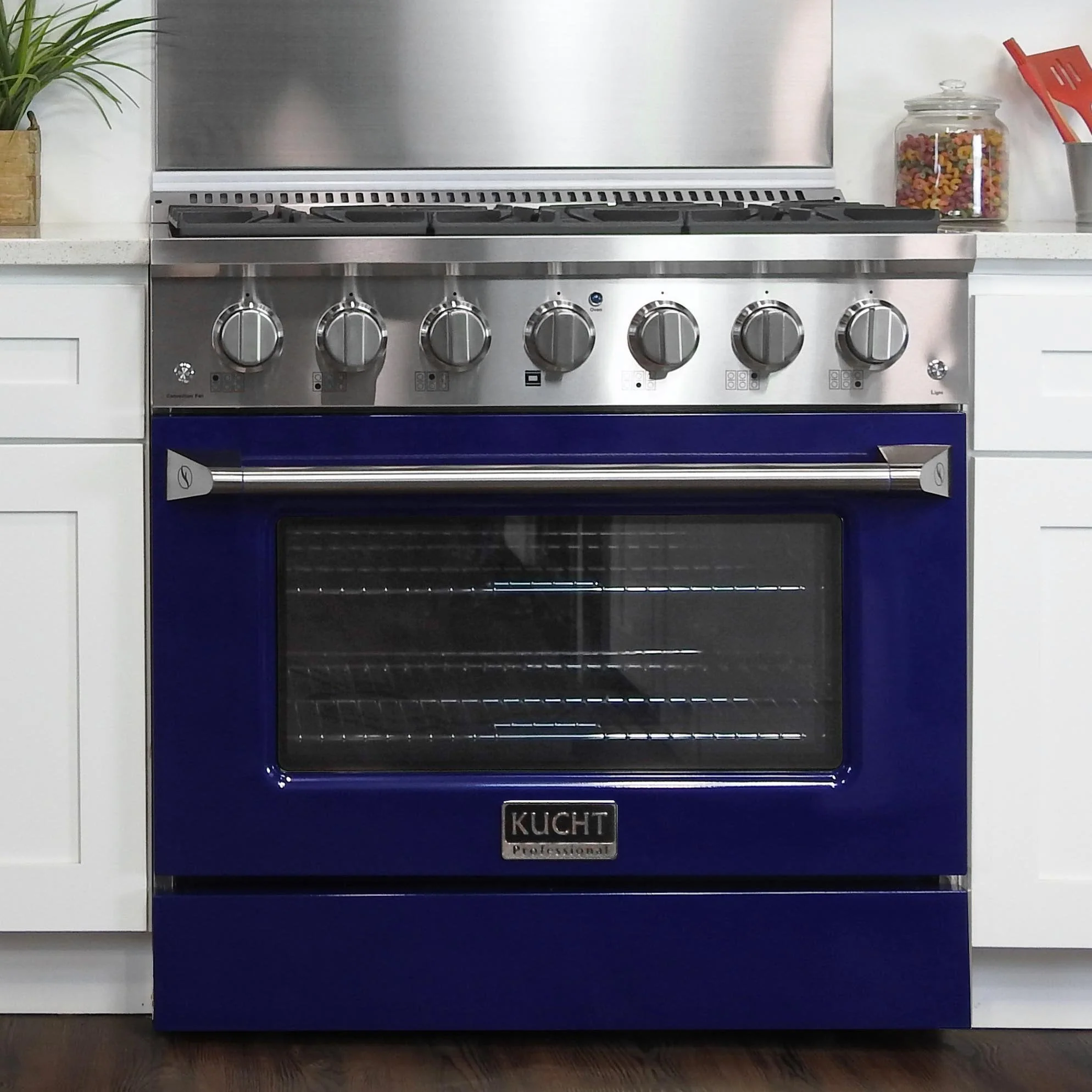 Kucht 36-Inch Propane Gas Range with Sealed Burners & 5.2 Cu. Ft. Convection Oven in Blue (KNG361/LP-B) - Image 2