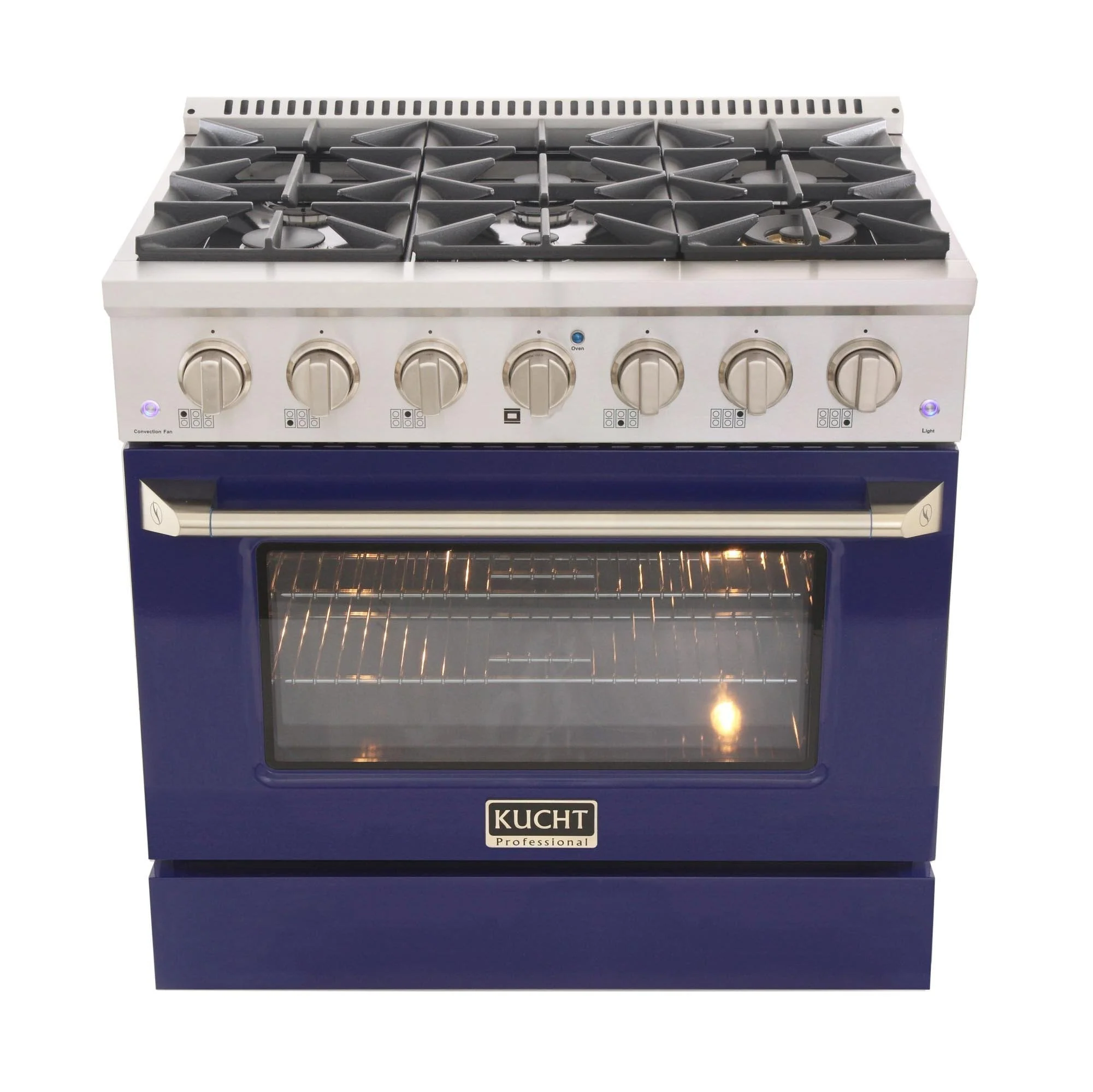 Kucht 36-Inch Propane Gas Range with Sealed Burners & 5.2 Cu. Ft. Convection Oven in Blue (KNG361/LP-B) - Image 5