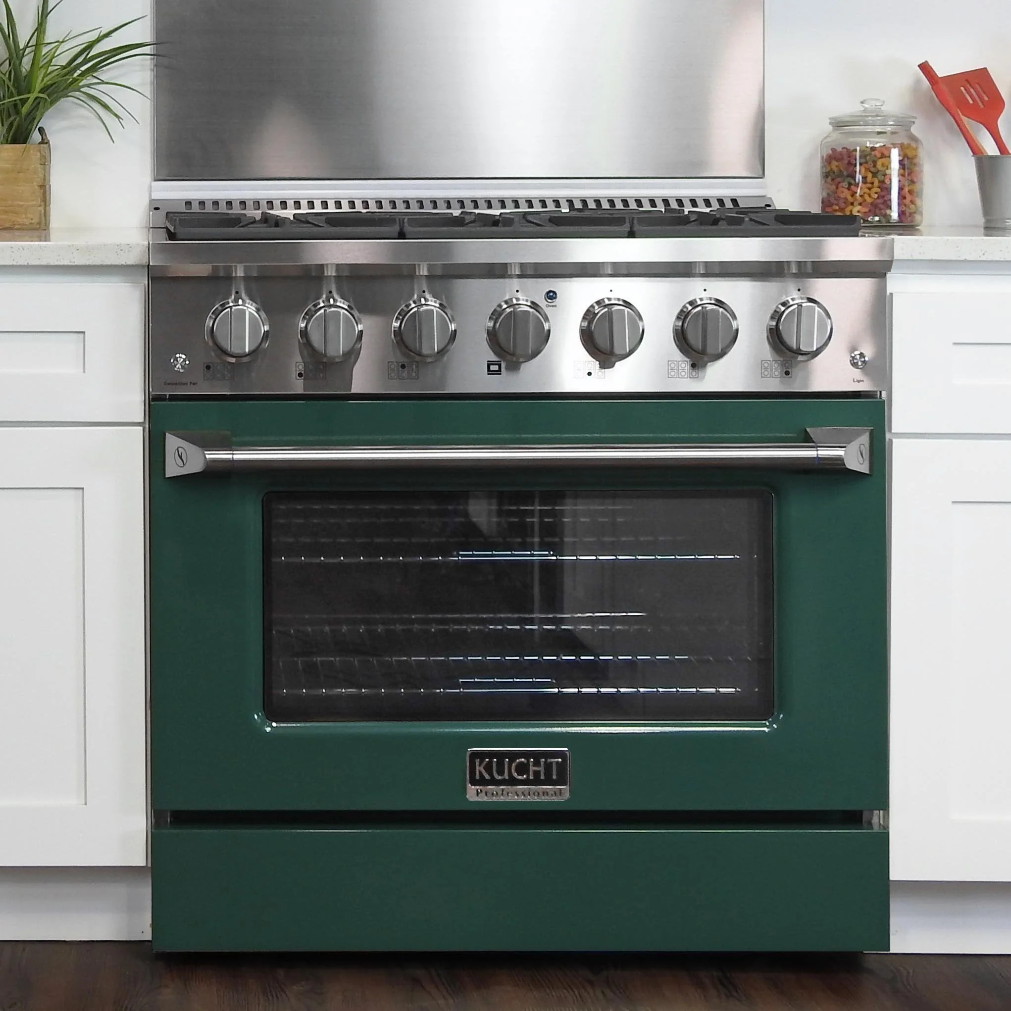 Kucht 36-Inch Propane Gas Range with Sealed Burners & 5.2 Cu. Ft. Convection Oven in Green (KNG361/LP-G) - Image 2