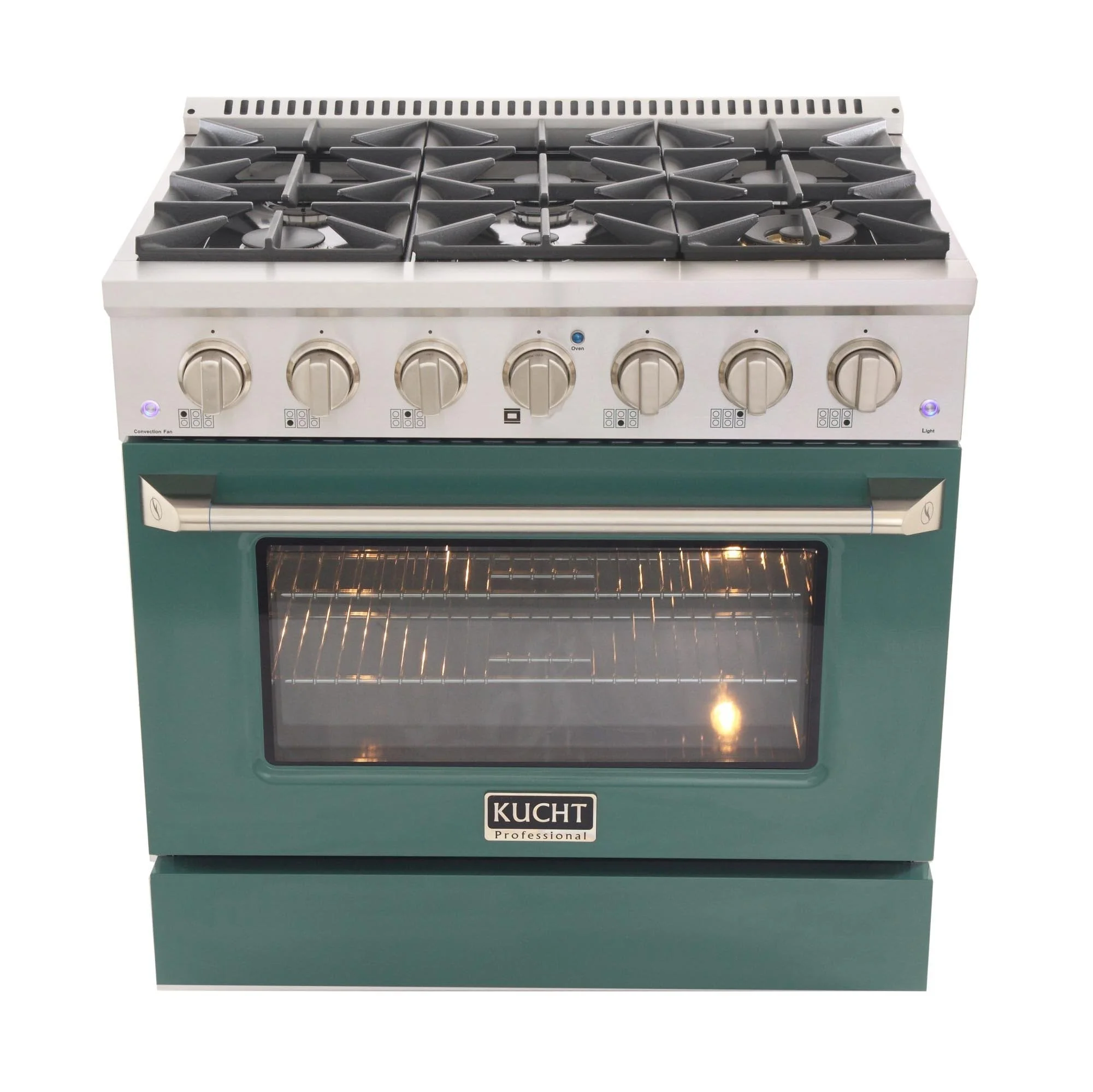Kucht 36-Inch Propane Gas Range with Sealed Burners & 5.2 Cu. Ft. Convection Oven in Green (KNG361/LP-G) - Image 4