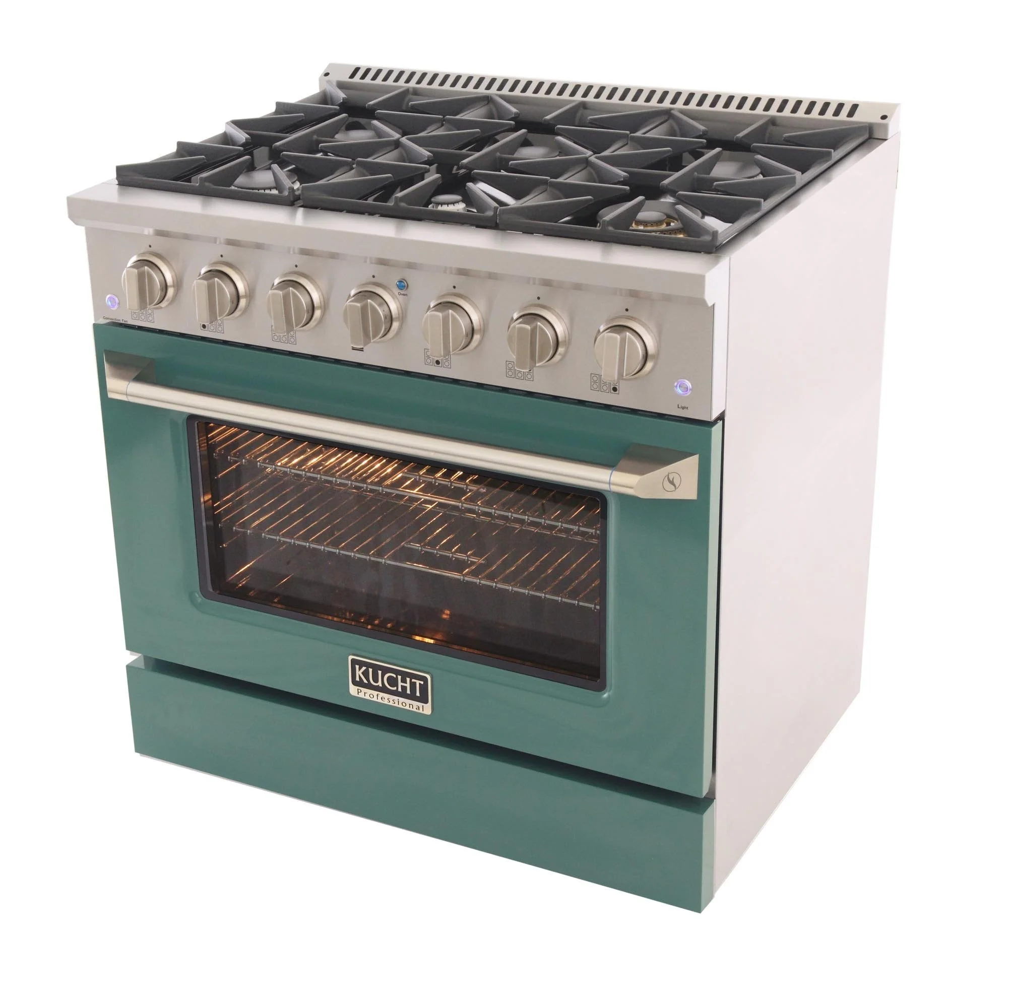 Kucht 36-Inch Propane Gas Range with Sealed Burners & 5.2 Cu. Ft. Convection Oven in Green (KNG361/LP-G) - Image 7