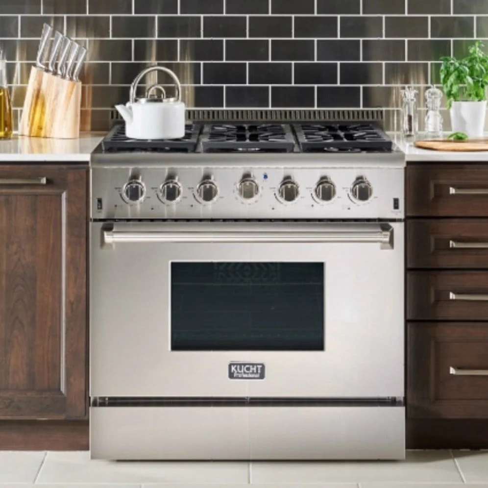 Kucht 36-Inch Propane Gas Range with Sealed Burners & 5.2 Cu. Ft. Convection Oven in Stainless Steel (KRG3618U/LP-S) - Image 2
