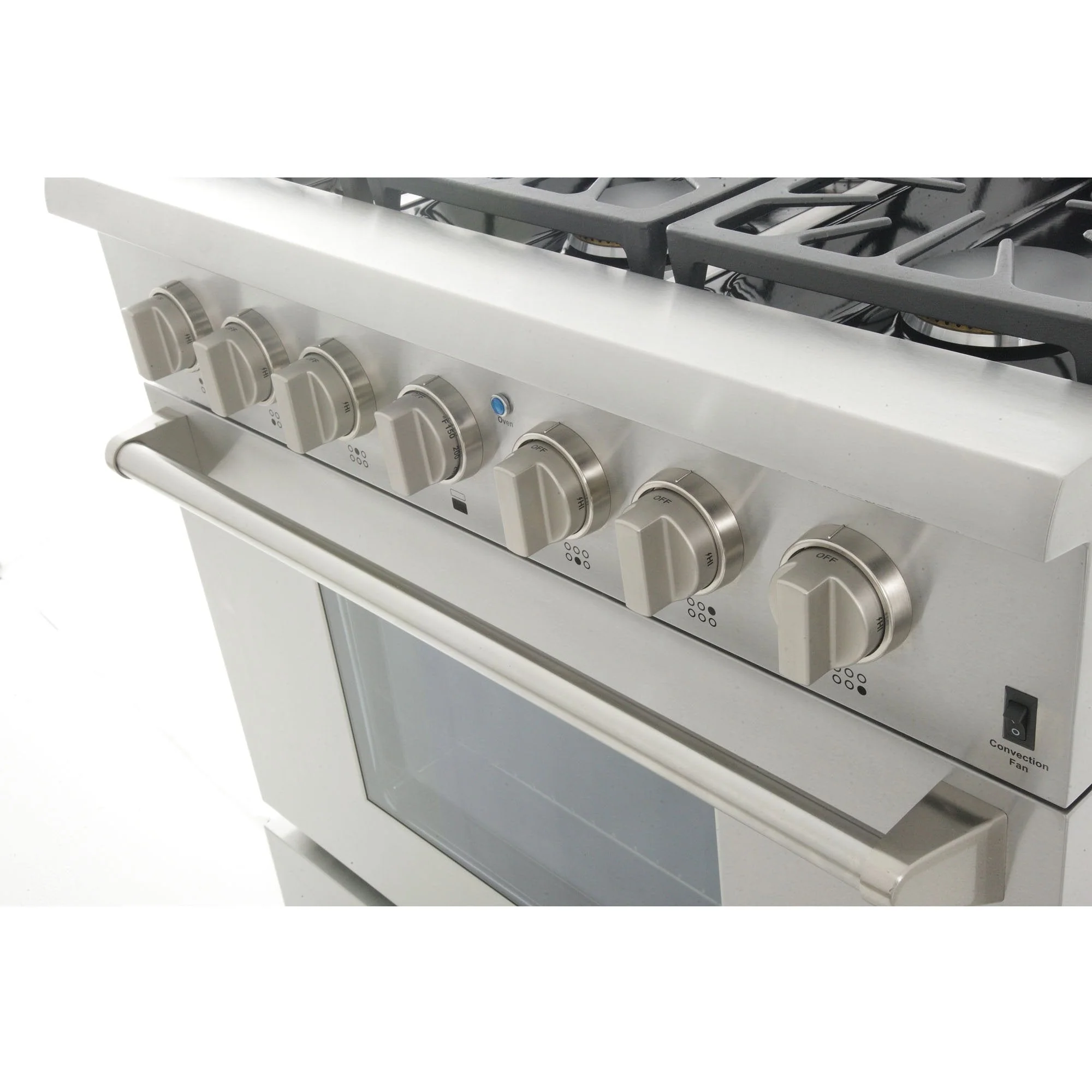 Kucht 36-Inch Propane Gas Range with Sealed Burners & 5.2 Cu. Ft. Convection Oven in Stainless Steel (KRG3618U/LP-S) - Image 4
