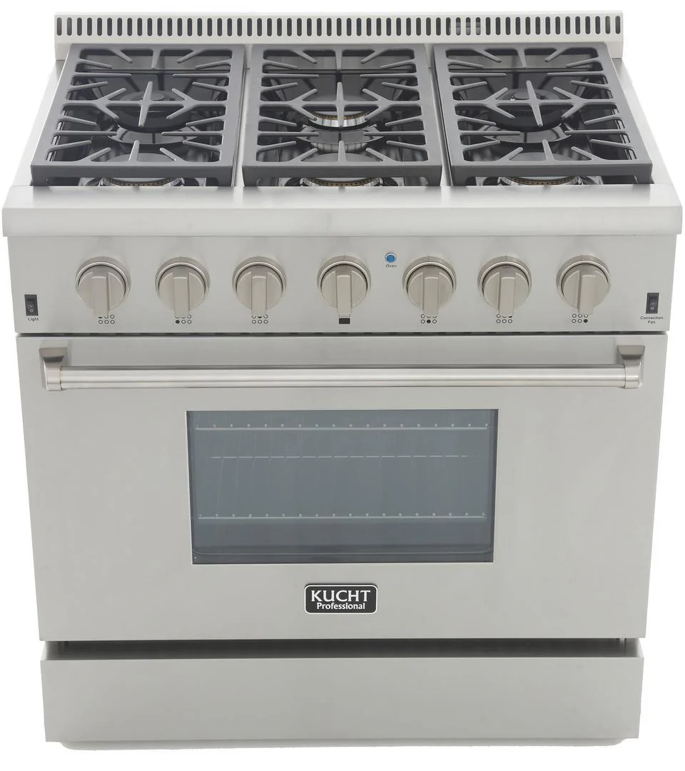 Kucht 36-Inch Propane Gas Range with Sealed Burners & 5.2 Cu. Ft. Convection Oven in Stainless Steel (KRG3618U/LP-S) - Image 5