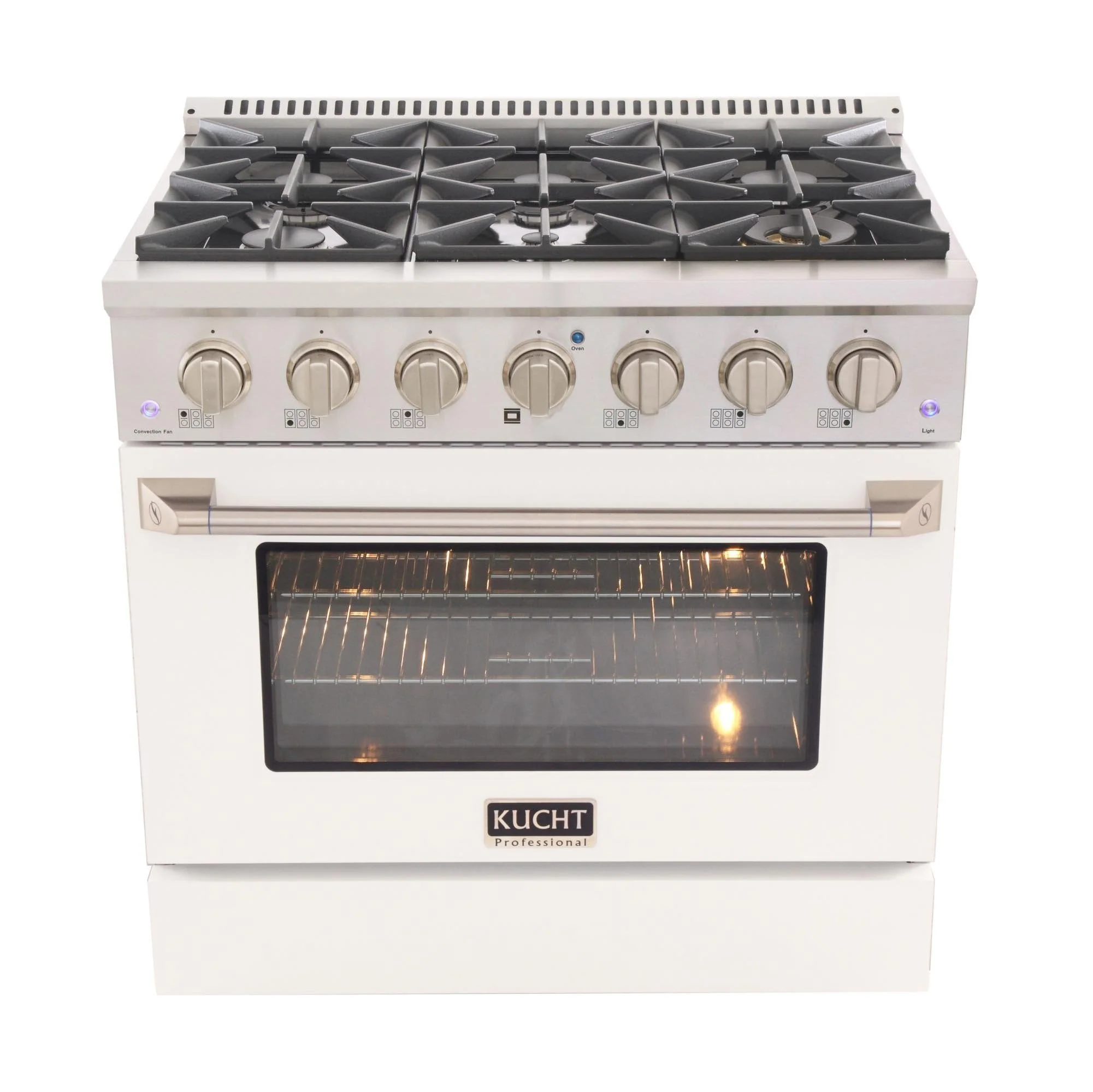 Kucht 36-Inch Propane Gas Range with Sealed Burners & 5.2 Cu. Ft. Convection Oven in White (KNG361/LP-W) - Image 3