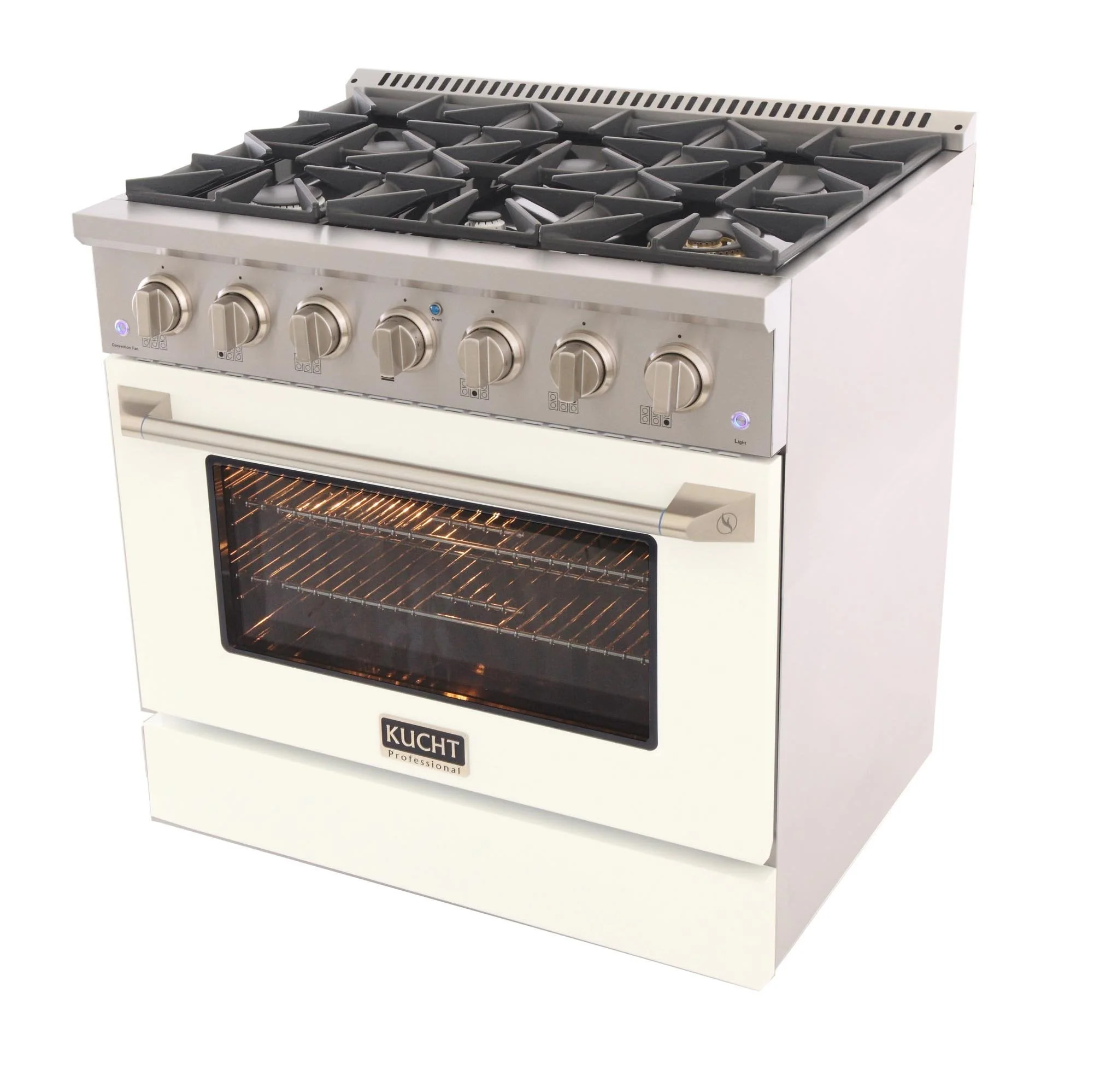 Kucht 36-Inch Propane Gas Range with Sealed Burners & 5.2 Cu. Ft. Convection Oven in White (KNG361/LP-W) - Image 8