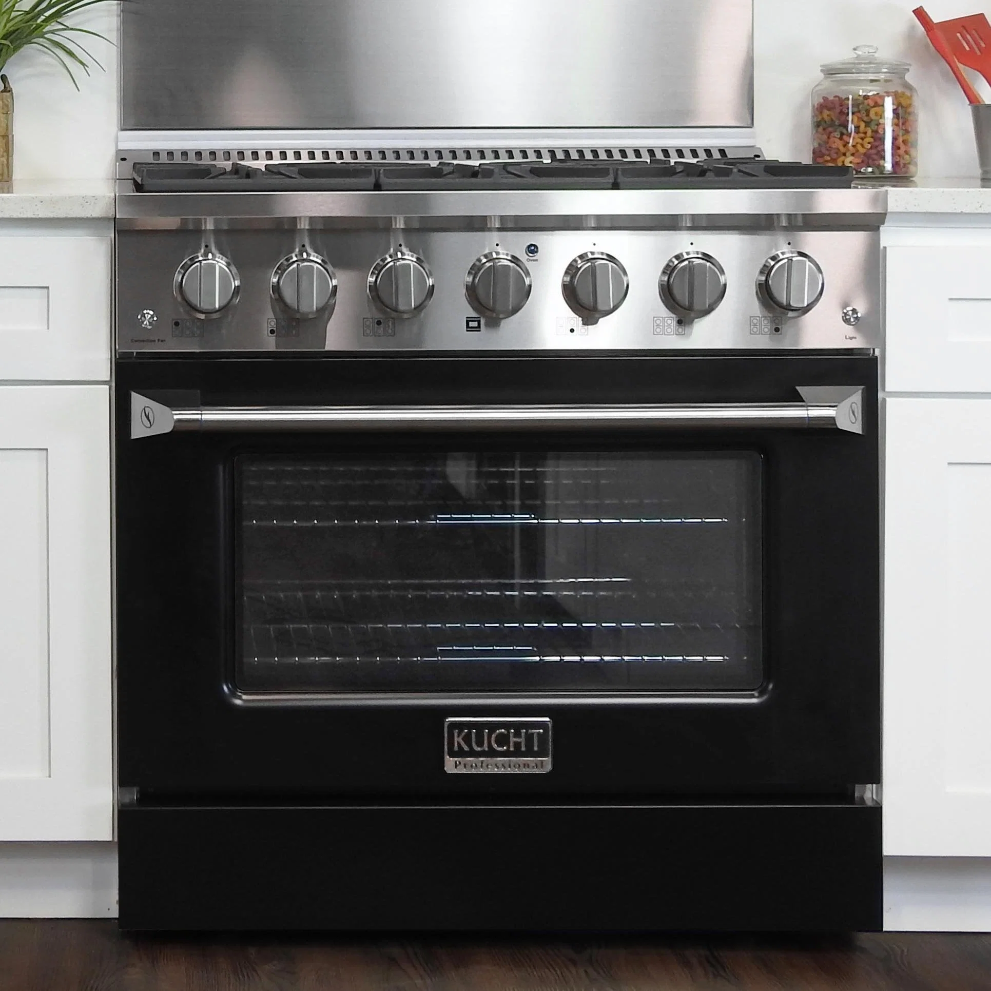 Kucht 36-Inch Propane Range with Sealed Burners & 5.2 Cu. Ft. Convection Oven in Black (KNG361/LP-K) - Image 2