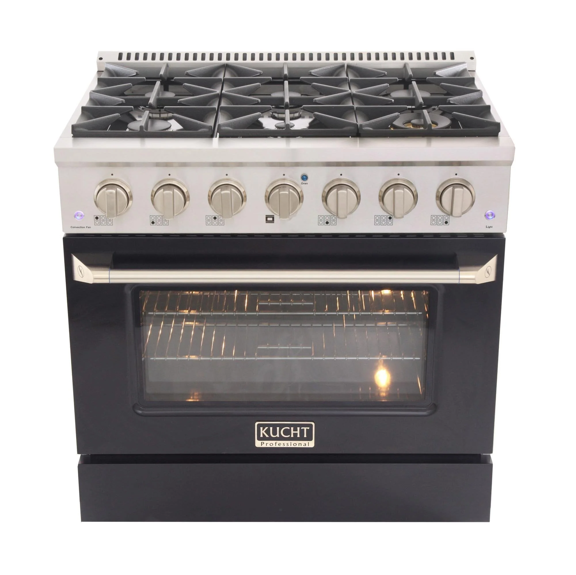 Kucht 36-Inch Propane Range with Sealed Burners & 5.2 Cu. Ft. Convection Oven in Black (KNG361/LP-K) - Image 4