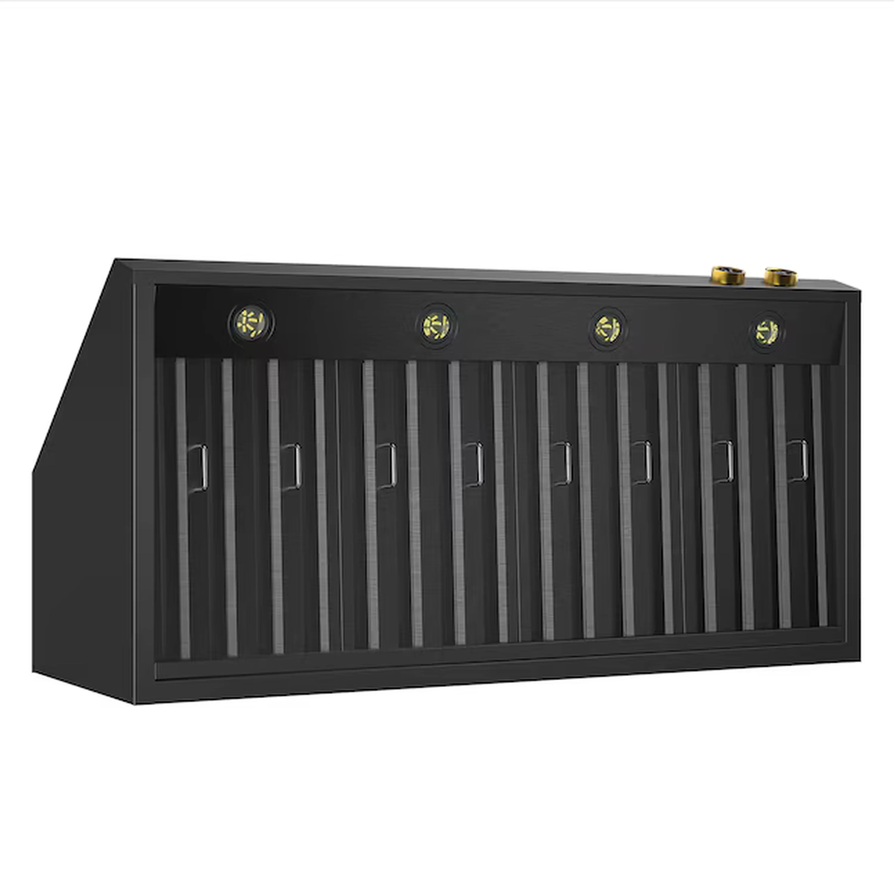 Kucht 48-Inch 1200 CFM Ducted Wall Mount Range Hood in Dark Titanium Stainless Steel with Gold Accents (KRHG480-GL-C) - Image 5