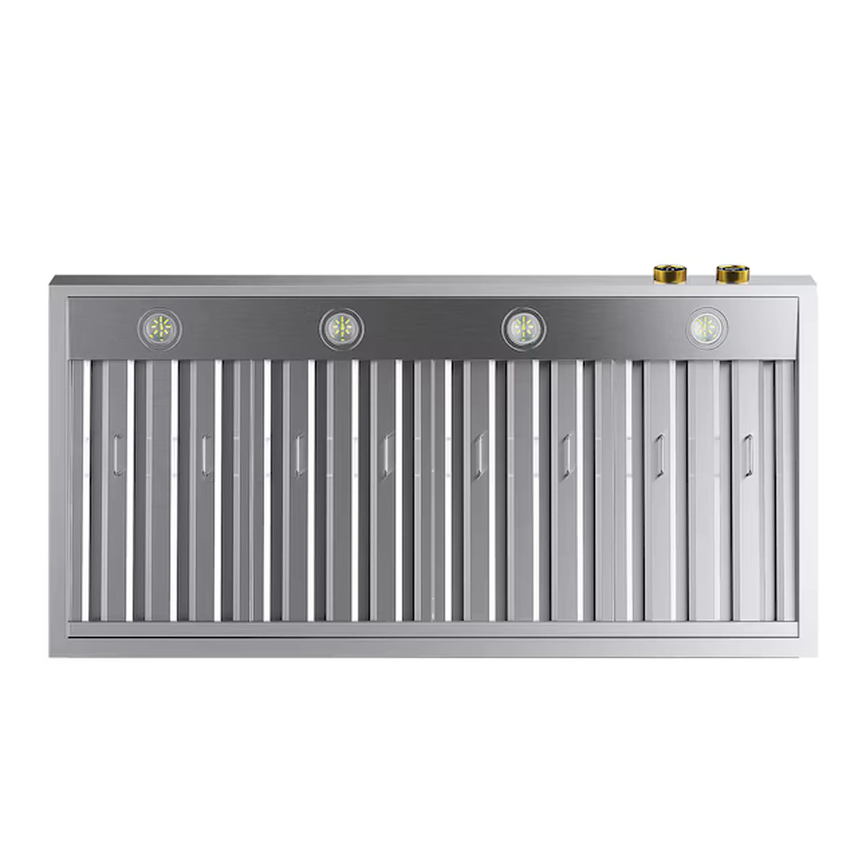 Kucht 48-Inch 1200 CFM Wall Mount Range Hood in Stainless Steel with Gold Accents (KRH480-GL-C) - Image 3