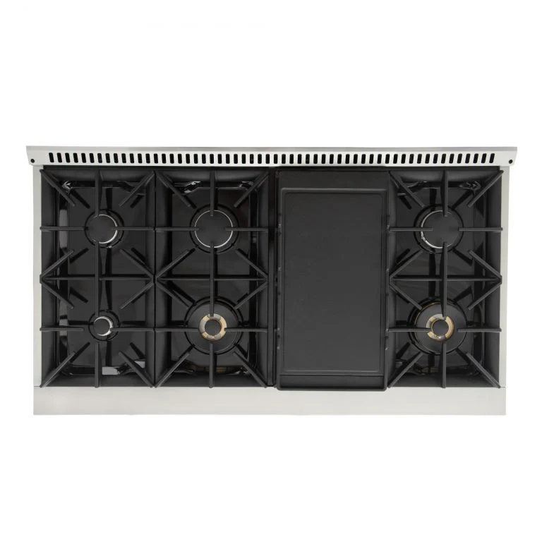 Kucht 48-Inch 6.7 Cu. Ft. Natural Gas Range with Sealed Burners and Convection Oven in Cement Gray (KNG481-CY) - Image 5