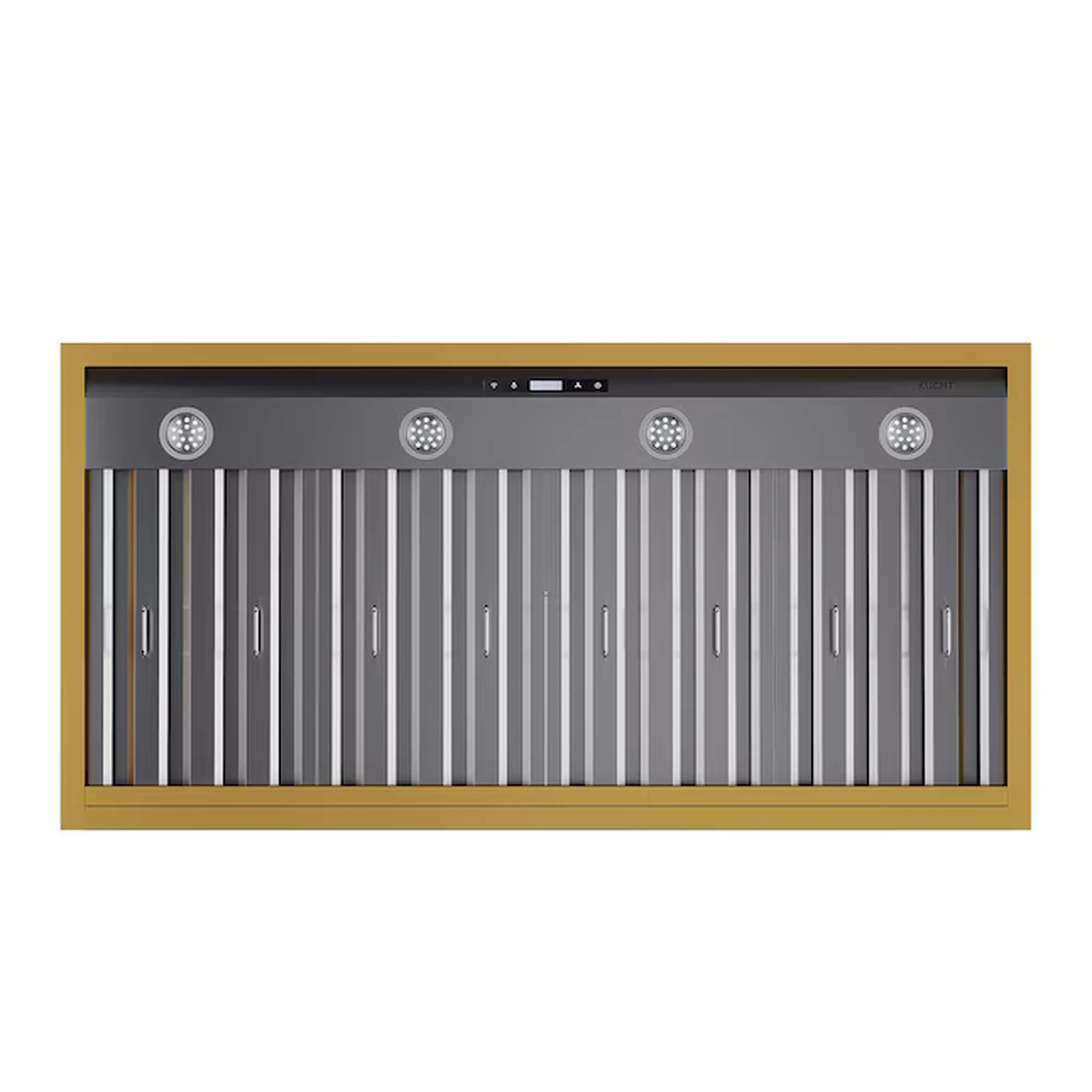 Kucht 48-Inch 800 CFM Ducted Wall Mount Range Hood in Stainless Steel with Gold Accents (KRH48SG) - Image 3