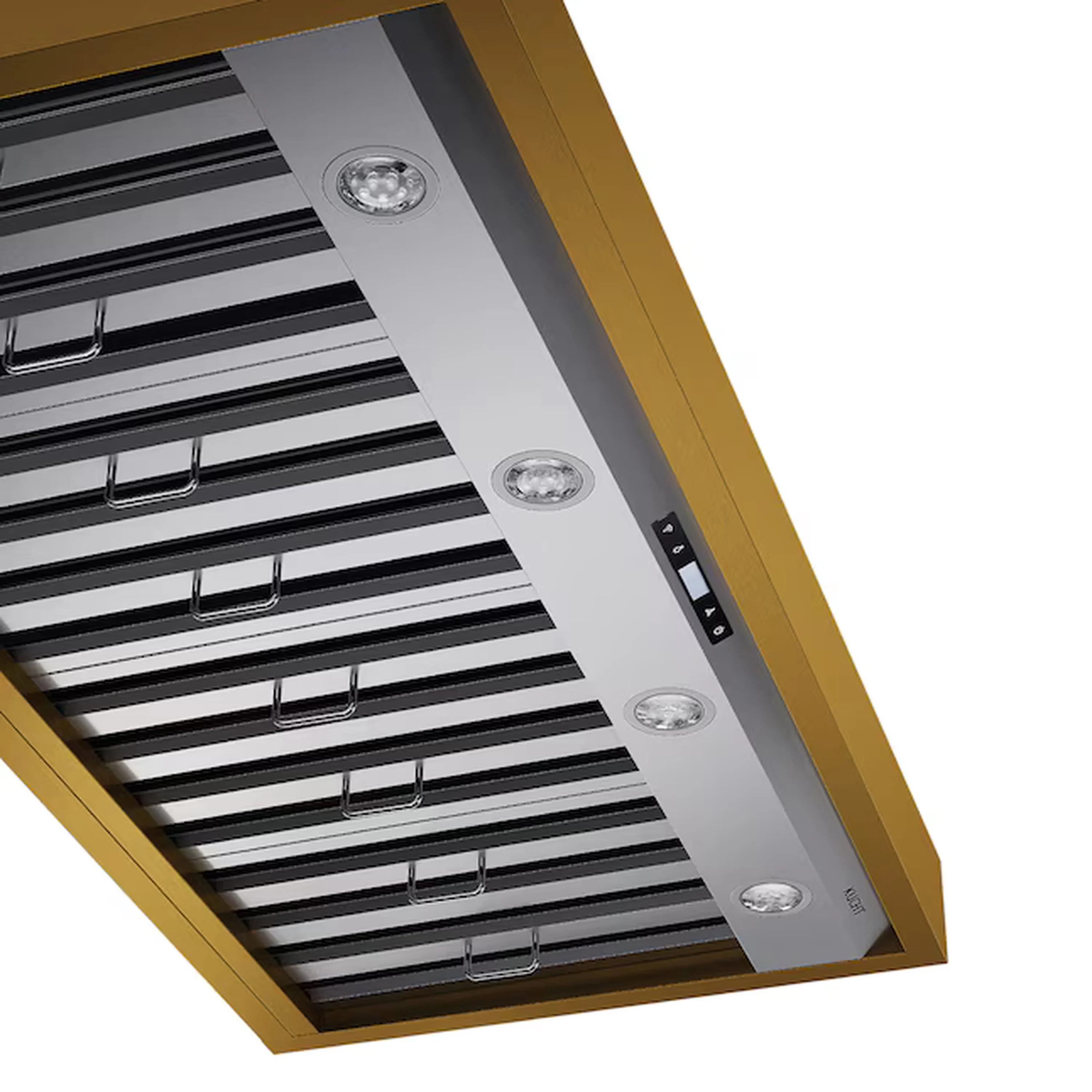 Kucht 48-Inch 800 CFM Ducted Wall Mount Range Hood in Stainless Steel with Gold Accents (KRH48SG) - Image 5