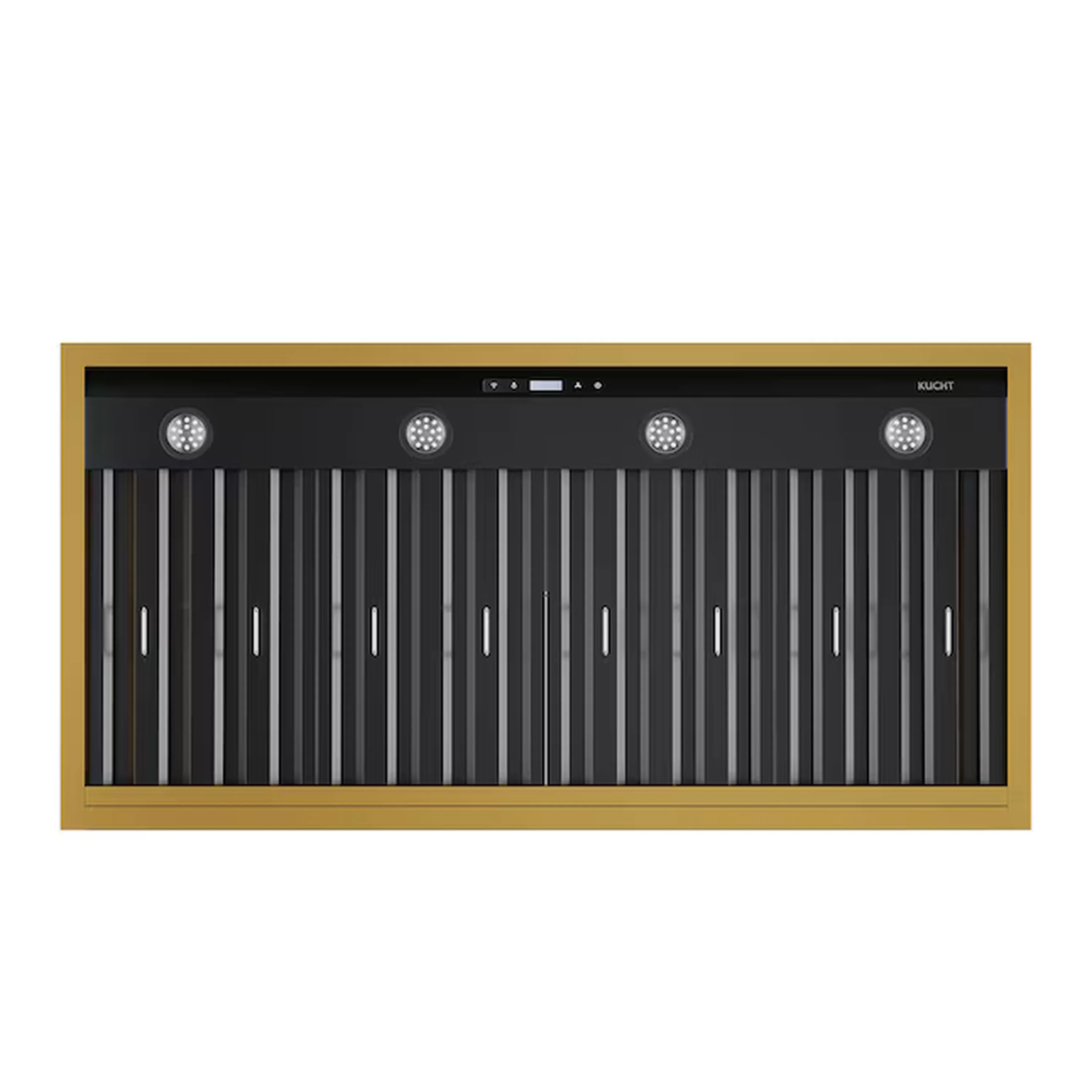 Kucht 48-Inch 800 CFM Ducted Wall Mount Range Hood in Dark Titanium Stainless Steel with Gold Accents (KRH48TG) - Image 3