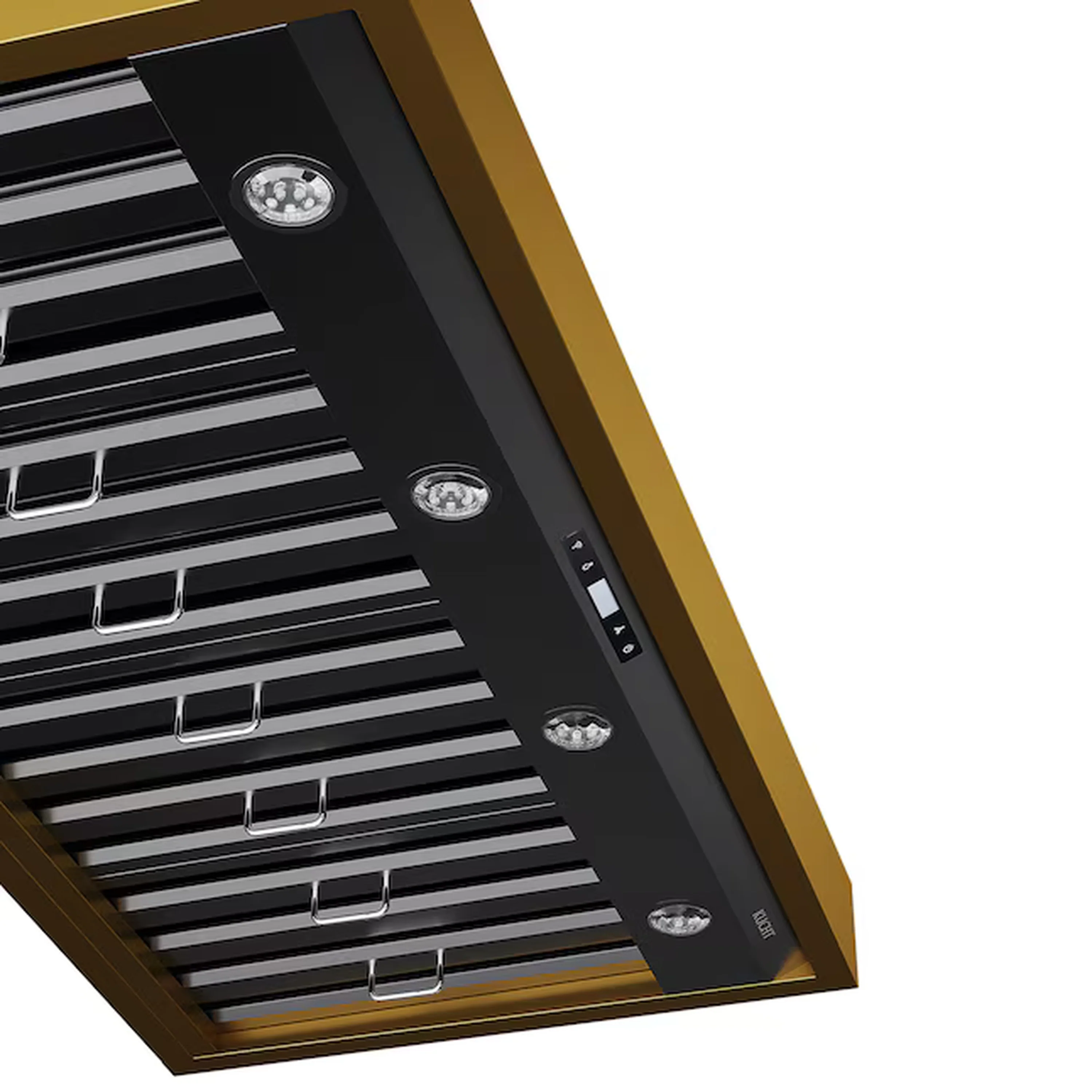 Kucht 48-Inch 800 CFM Ducted Wall Mount Range Hood in Dark Titanium Stainless Steel with Gold Accents (KRH48TG) - Image 4