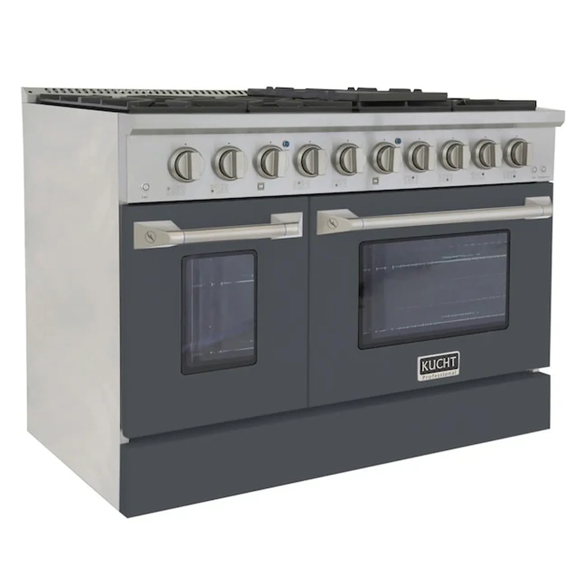 Kucht 48-Inch Pro-Style Dual Fuel Range in Propane Gas with  4.2 cu. ft. Electric Oven & 8 Gas Burners in Gray (KDF482/LP-GR) - Image 3