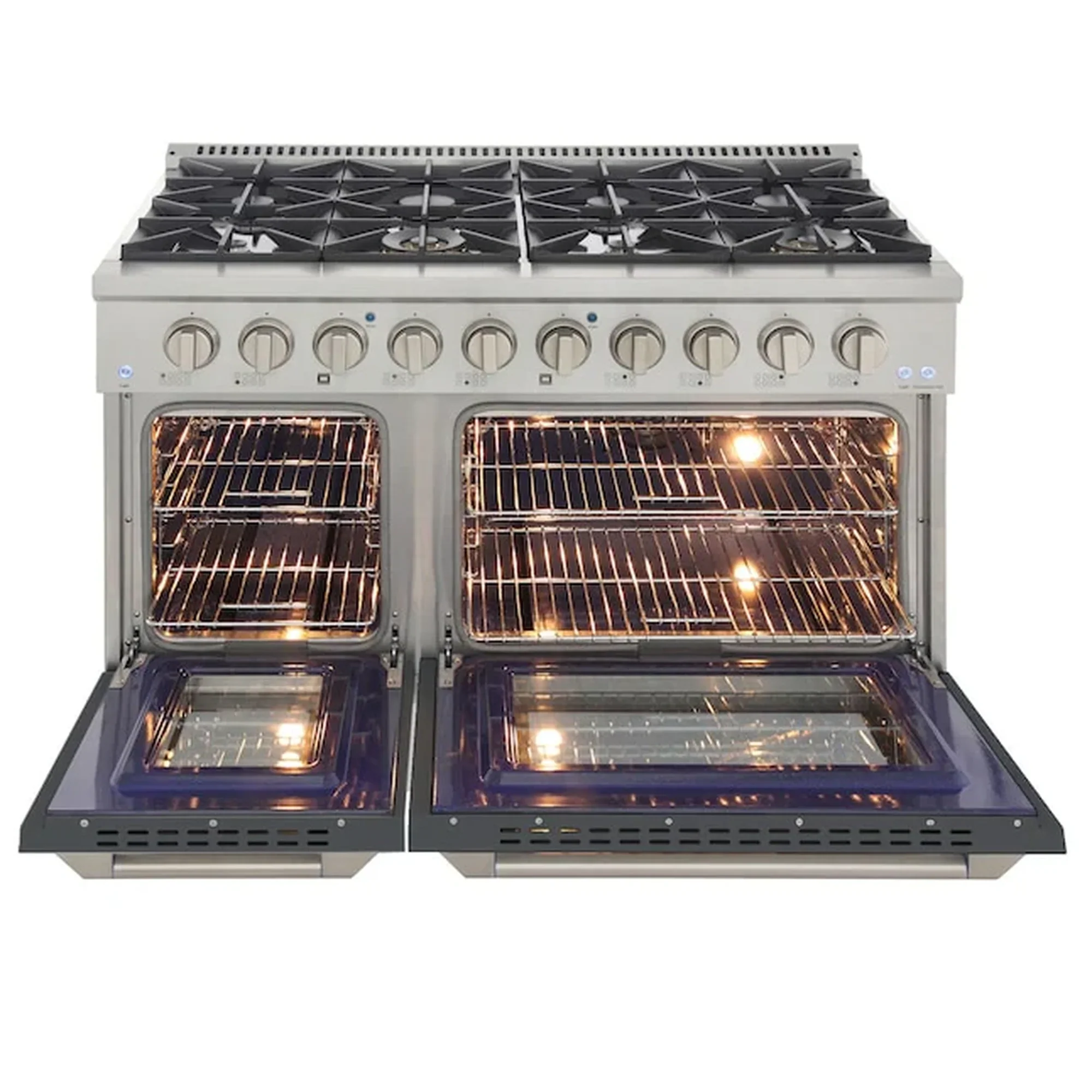 Kucht 48-Inch Pro-Style Dual Fuel Range in Propane Gas with  4.2 cu. ft. Electric Oven & 8 Gas Burners in Gray (KDF482/LP-GR) - Image 5