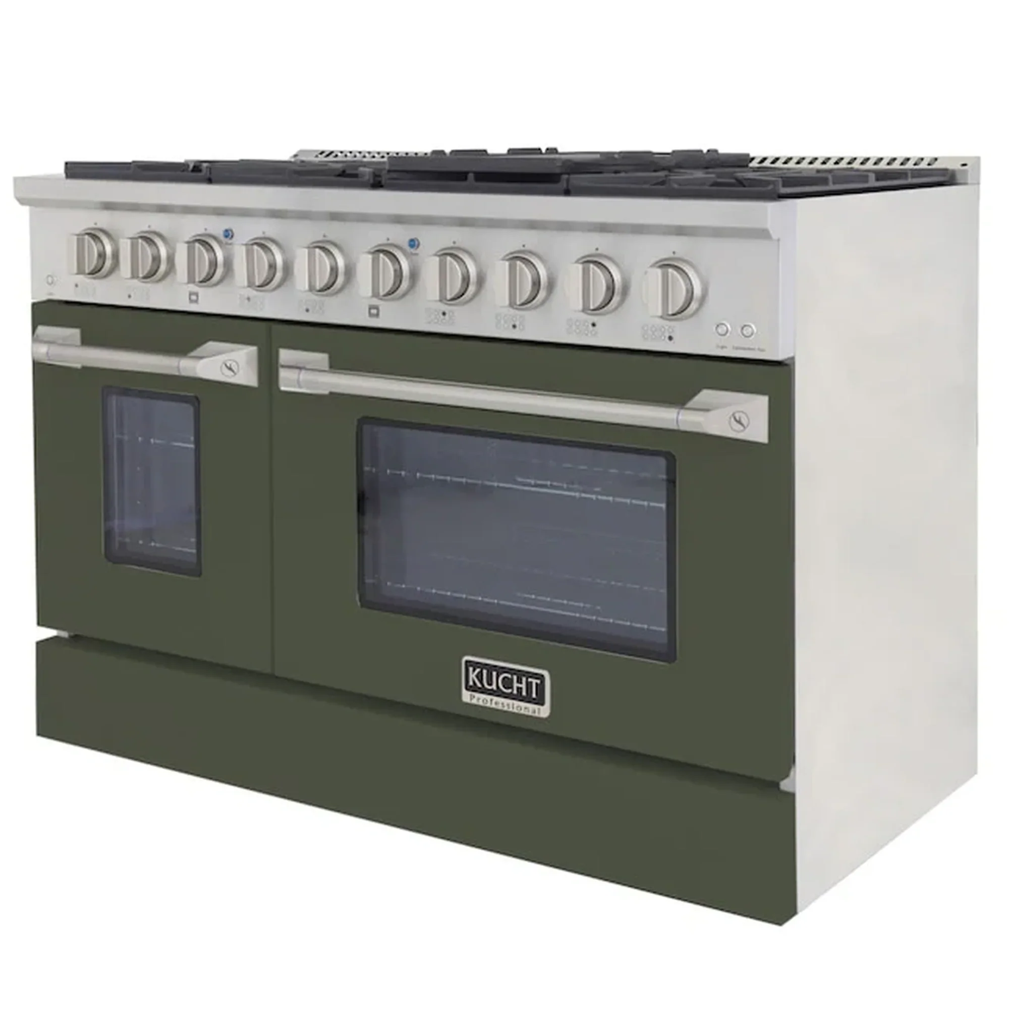 Kucht 48-Inch Pro-Style Dual Fuel Range in Propane Gas with  4.2 cu. ft. Electric Oven & 8 Gas Burners in Olive Green (KDF482/LP-OG) - Image 3