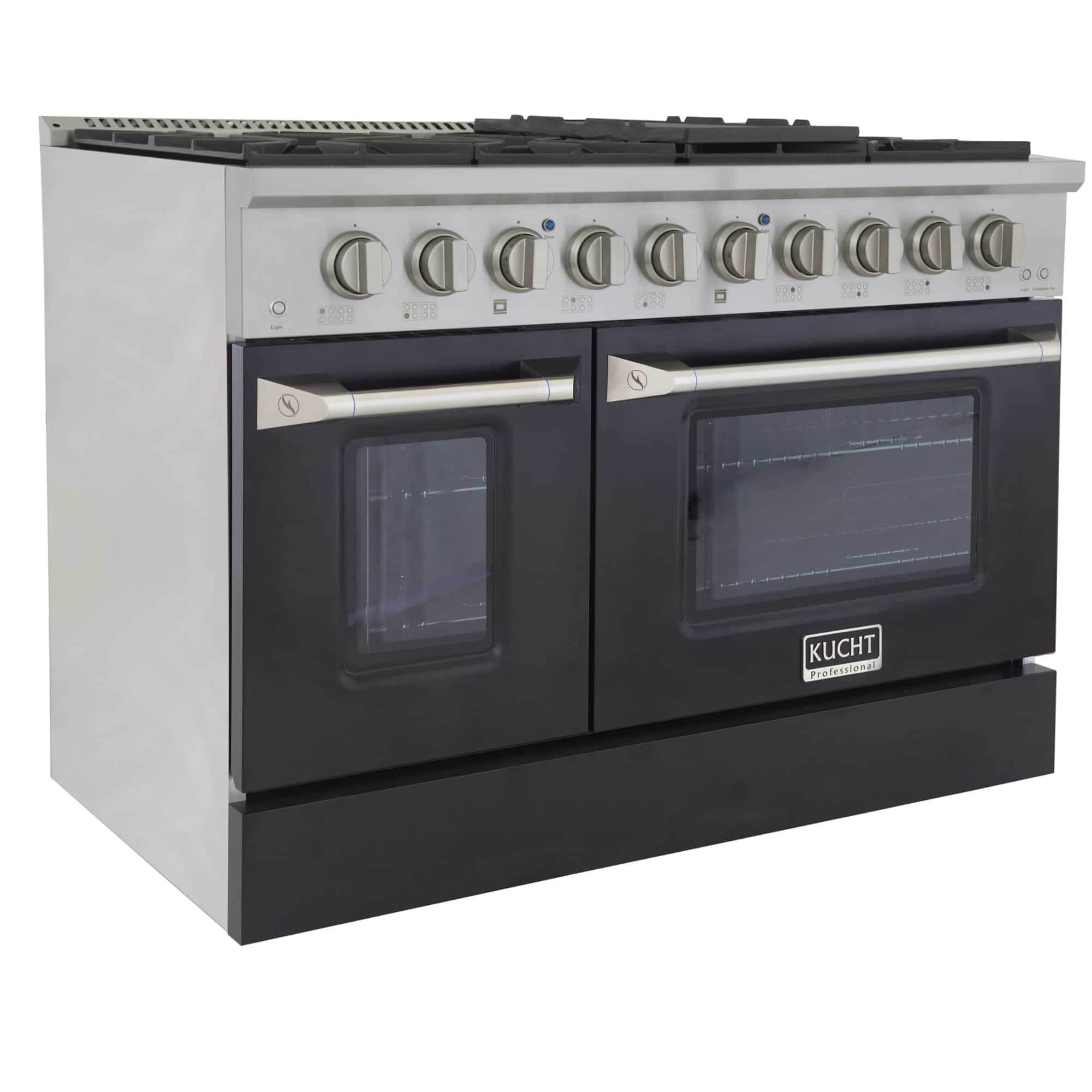 Kucht 48-Inch Pro-Style Dual Fuel Range with Propane Gas in Stainless Steel with Black Oven Door (KDF482/LP-K) - Image 6