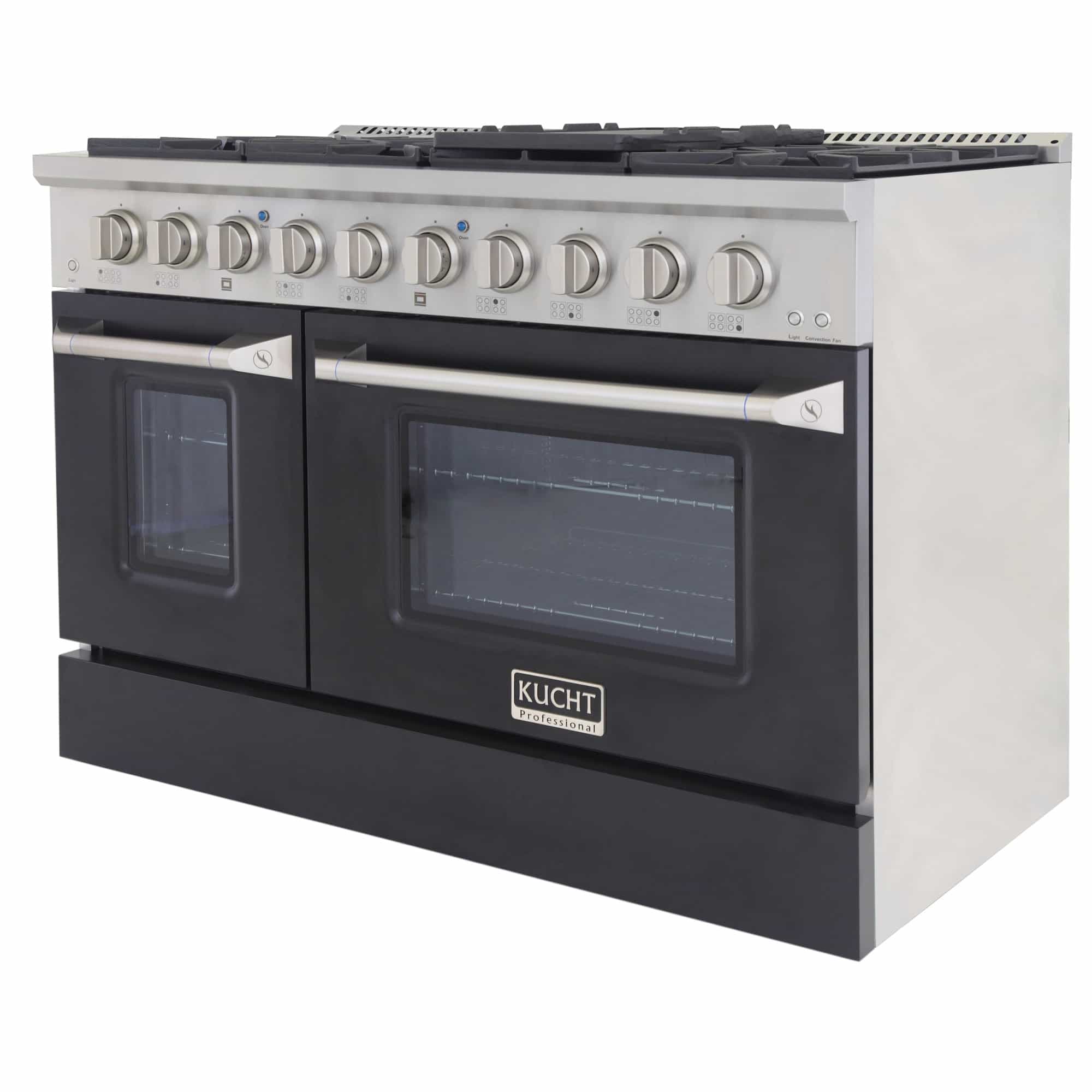 Kucht 48-Inch Pro-Style Dual Fuel Range with Propane Gas in Stainless Steel with Black Oven Door (KDF482/LP-K) - Image 7