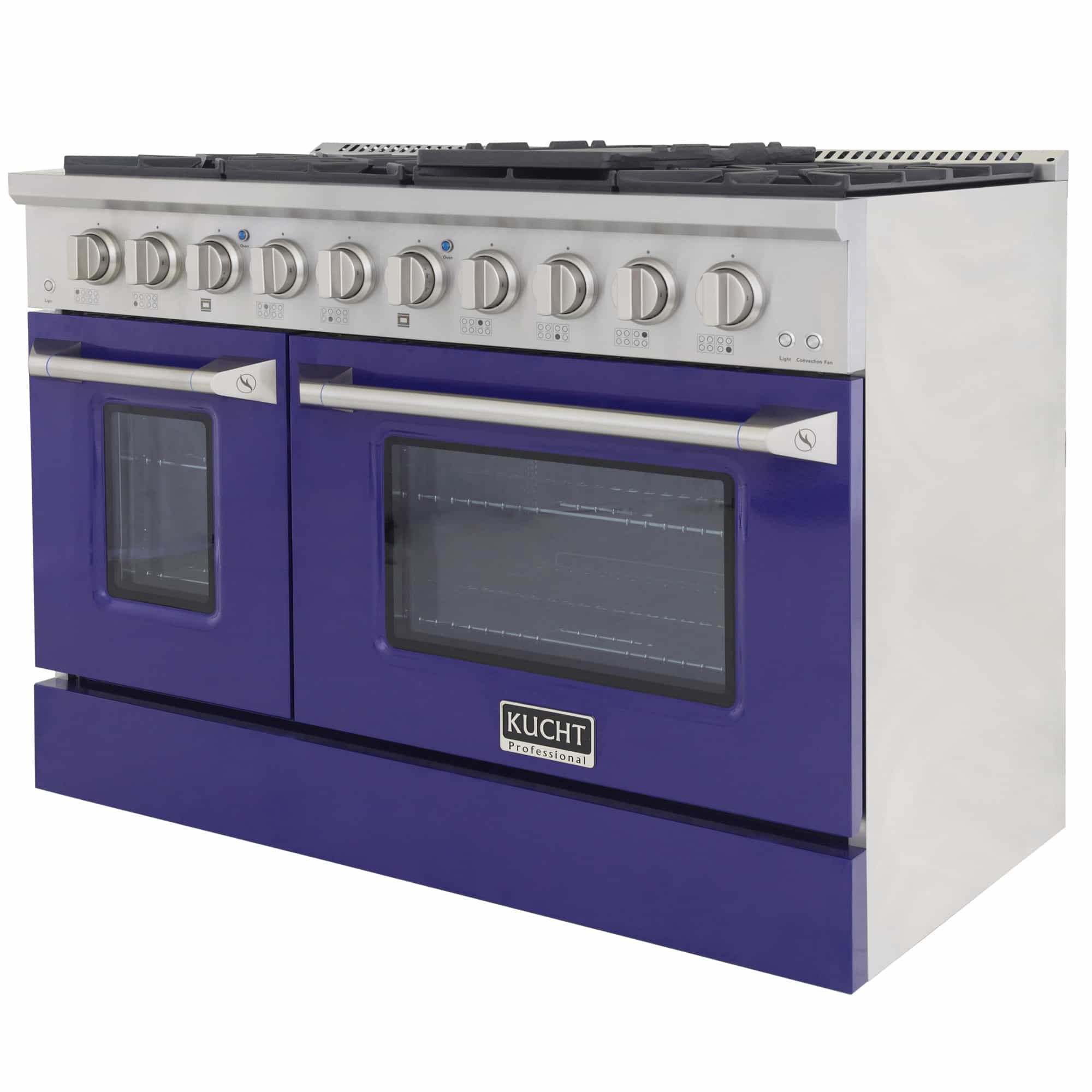 Kucht 48-Inch Pro-Style Dual Fuel Range with Propane Gas in Stainless Steel with Blue Oven Door (KDF482/LP-B) - Image 6