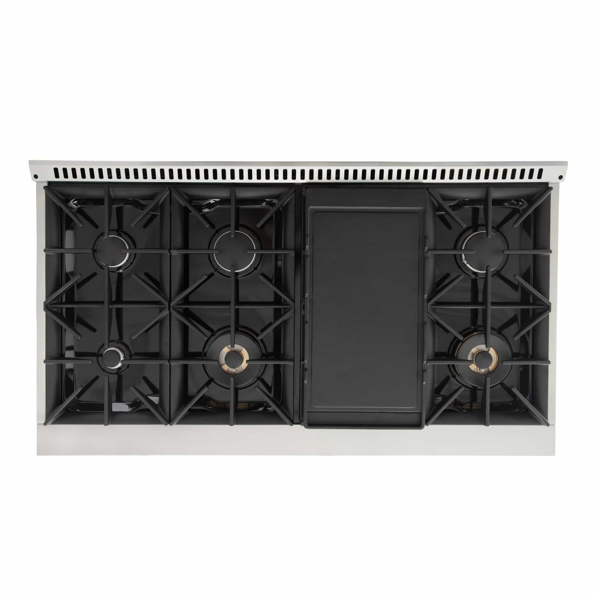 Kucht 48-Inch Pro-Style Dual Fuel Range with Propane Gas in Stainless Steel with Green Oven Door (KDF482/LP-G) - Image 11