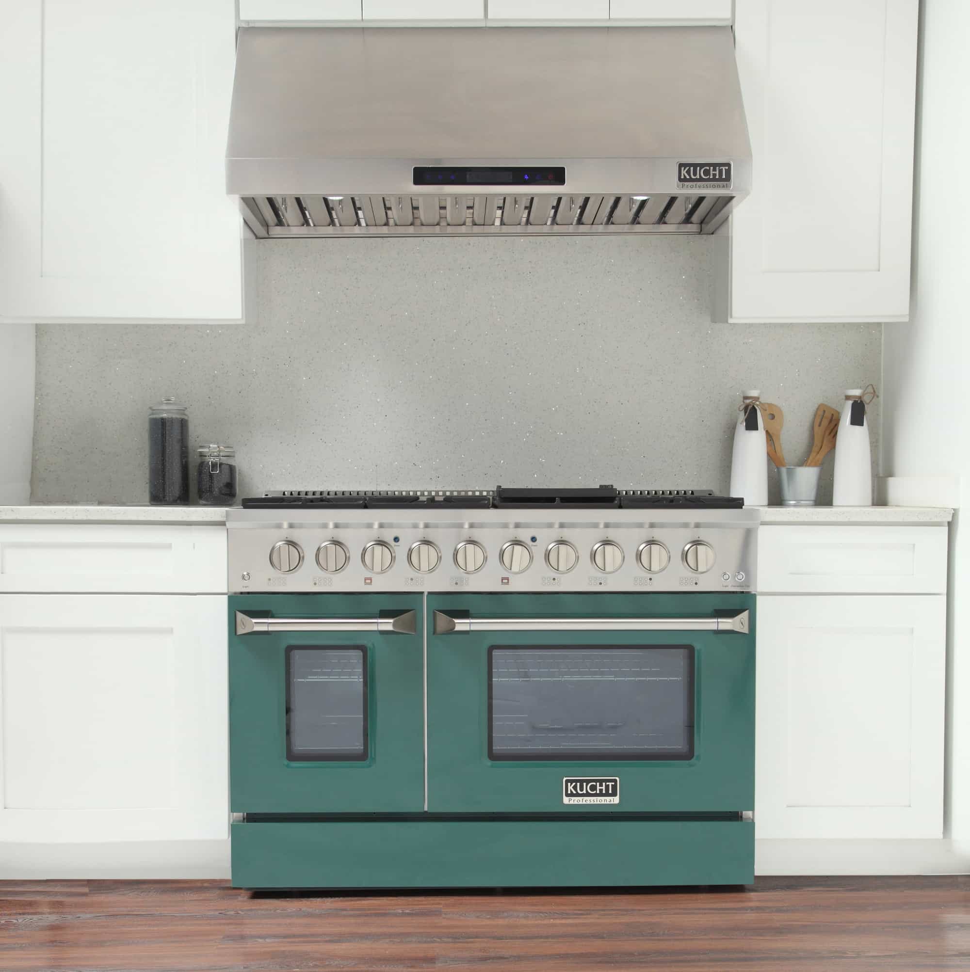 Kucht 48-Inch Pro-Style Dual Fuel Range with Propane Gas in Stainless Steel with Green Oven Door (KDF482/LP-G) - Image 2