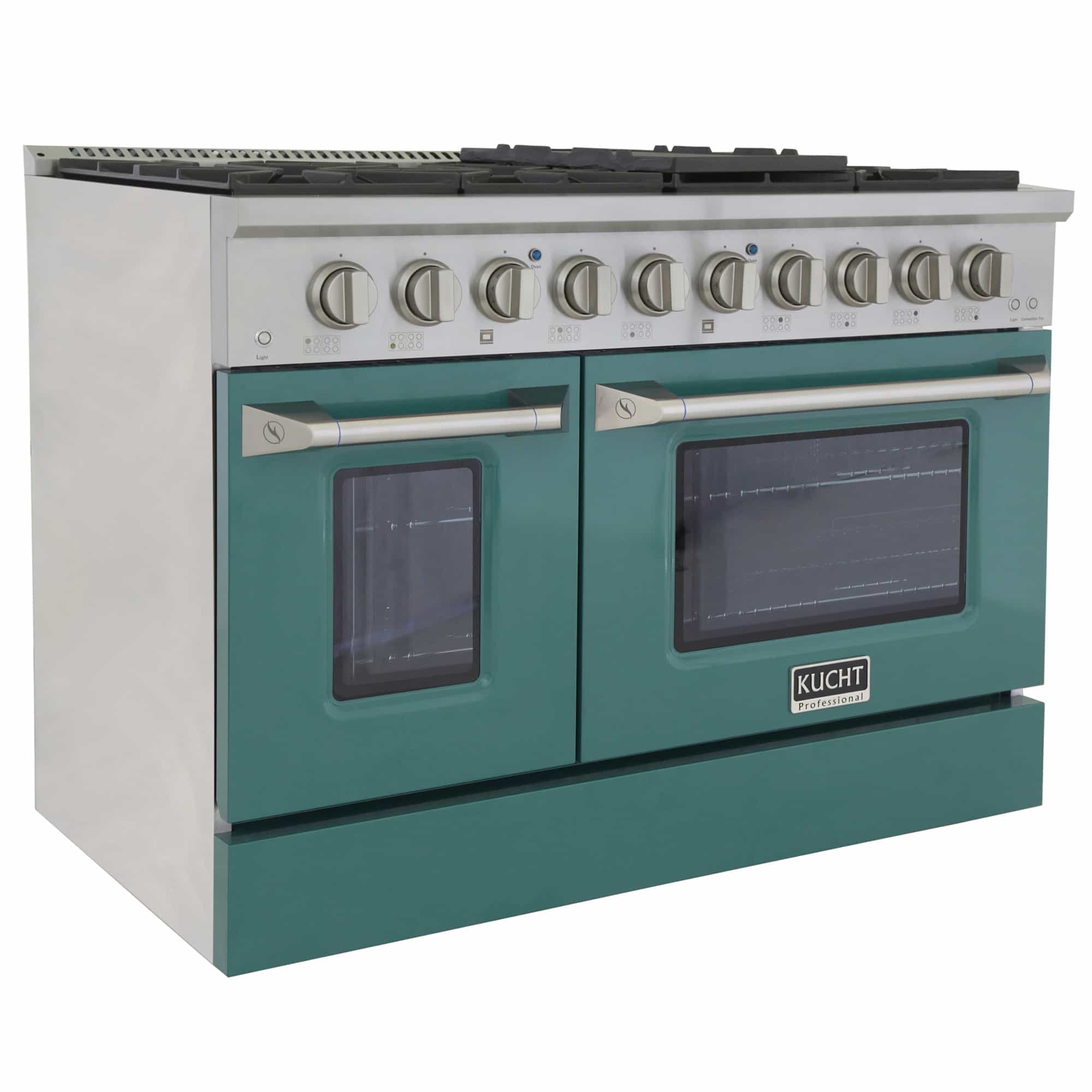 Kucht 48-Inch Pro-Style Dual Fuel Range with Propane Gas in Stainless Steel with Green Oven Door (KDF482/LP-G) - Image 6