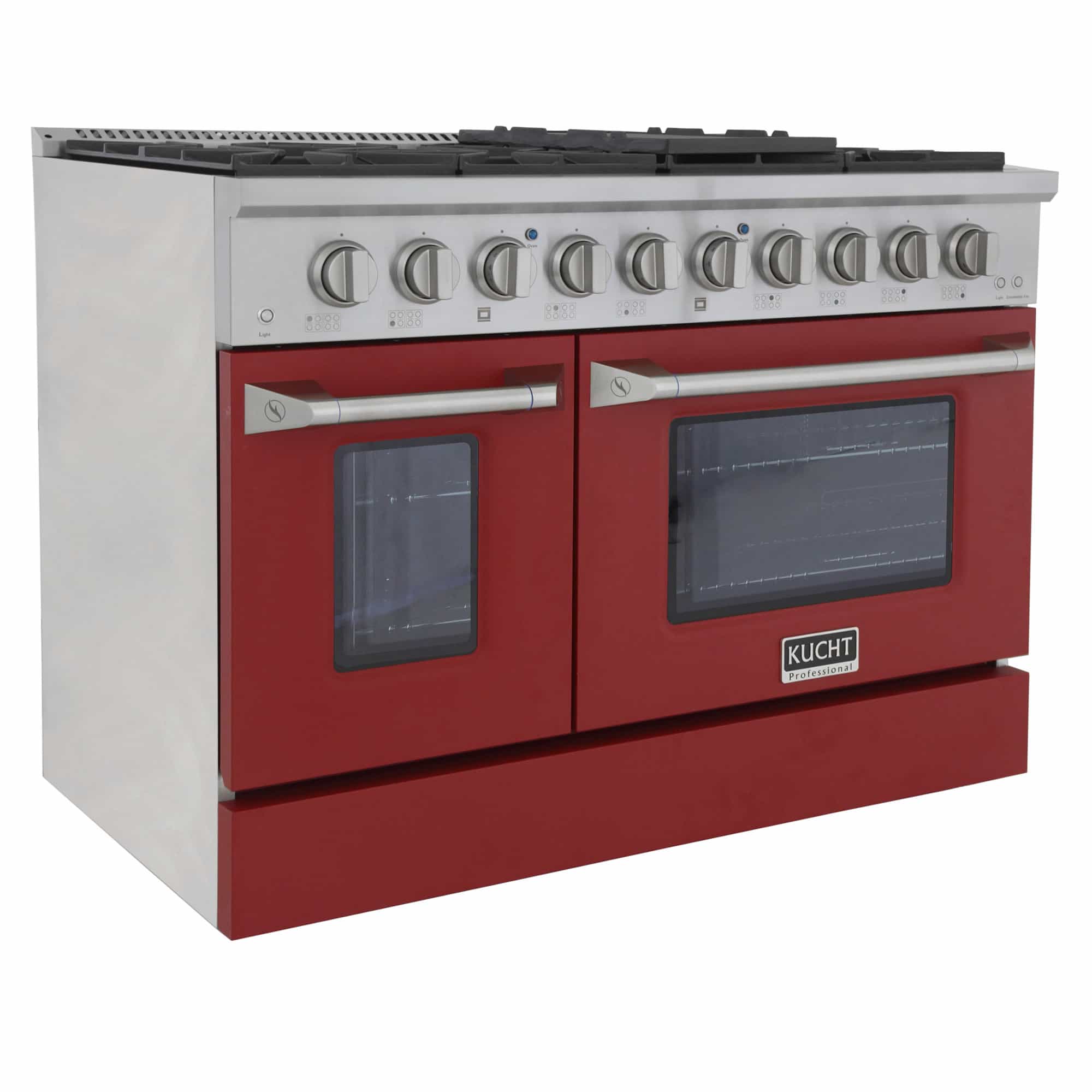Kucht 48-Inch Pro-Style Dual Fuel Range with Propane Gas in Stainless Steel with Red Oven Door (KDF482/LP-R) - Image 6
